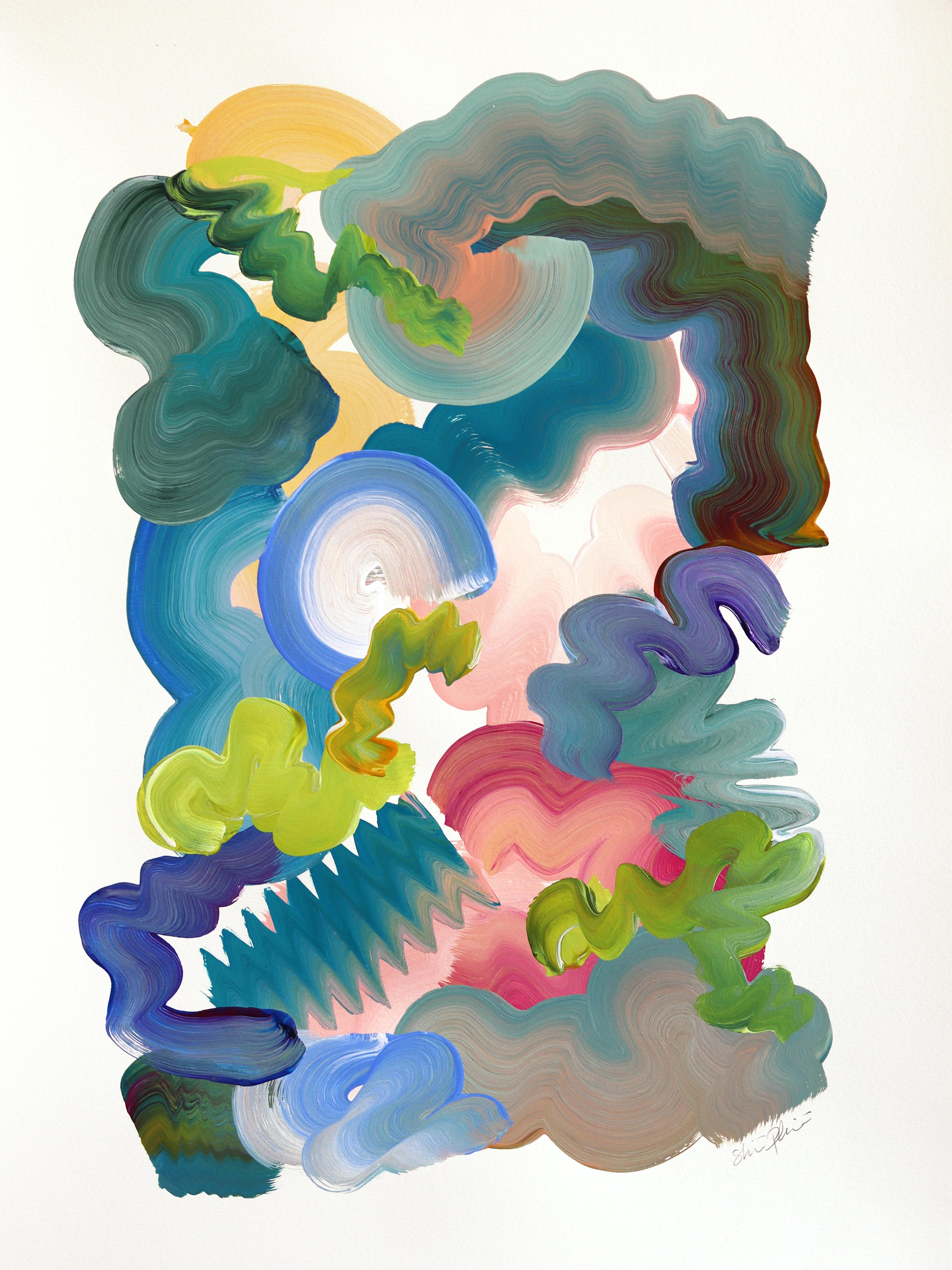 8.19. #6 - Color Drenched Expressive Abstract Mixed Media Painting on Paper