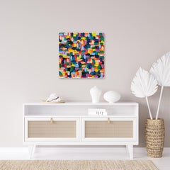 Un momento audace - Dipinto astratto originale in acrilico a impasto, dai colori vivaci e dalla texture ricca