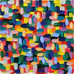 Un momento audace - Dipinto astratto originale in acrilico a impasto, dai colori vivaci e dalla texture ricca
