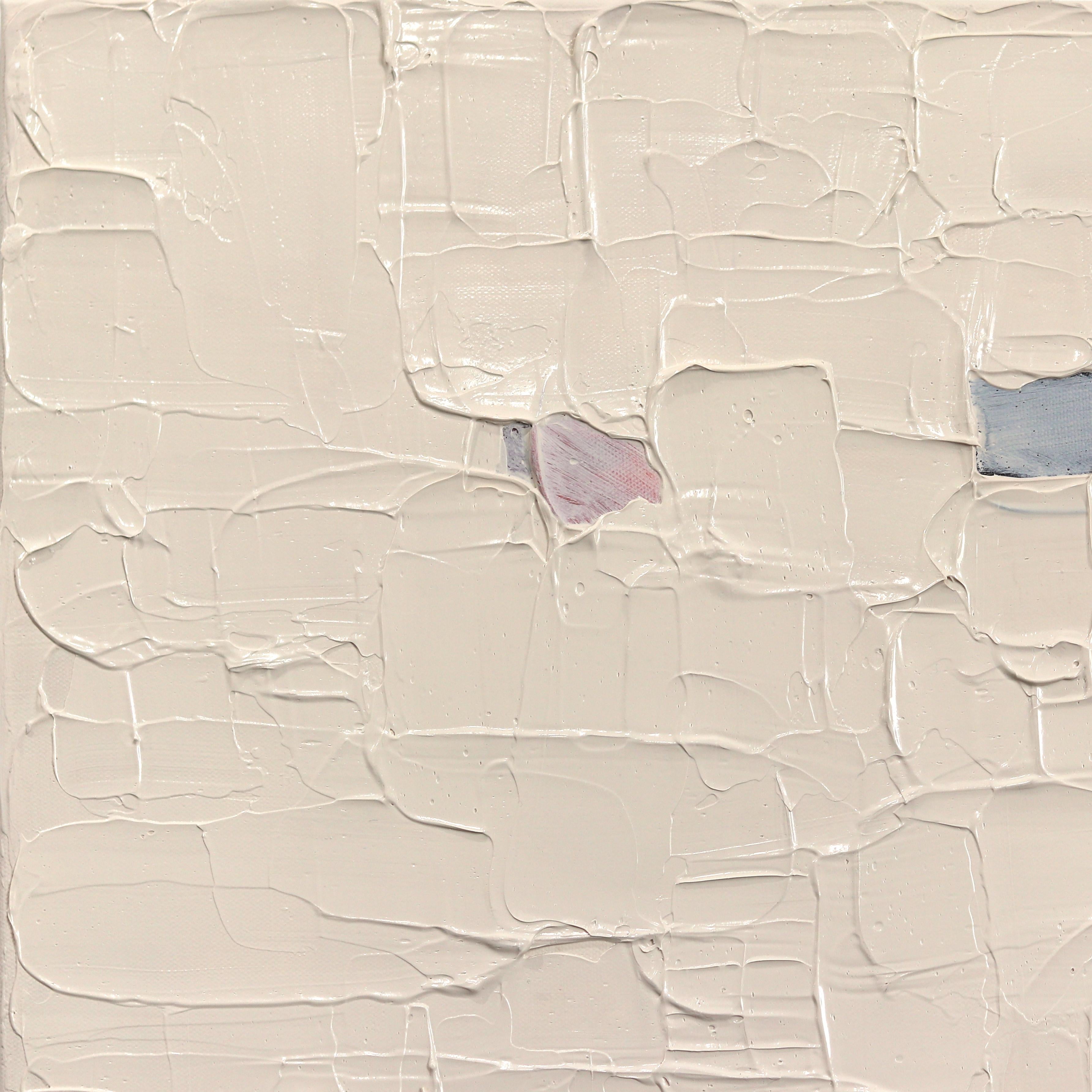 A Hidden Love - Impasto Inspired Pink Textural Thick Paint Abstract Artwork For Sale 3