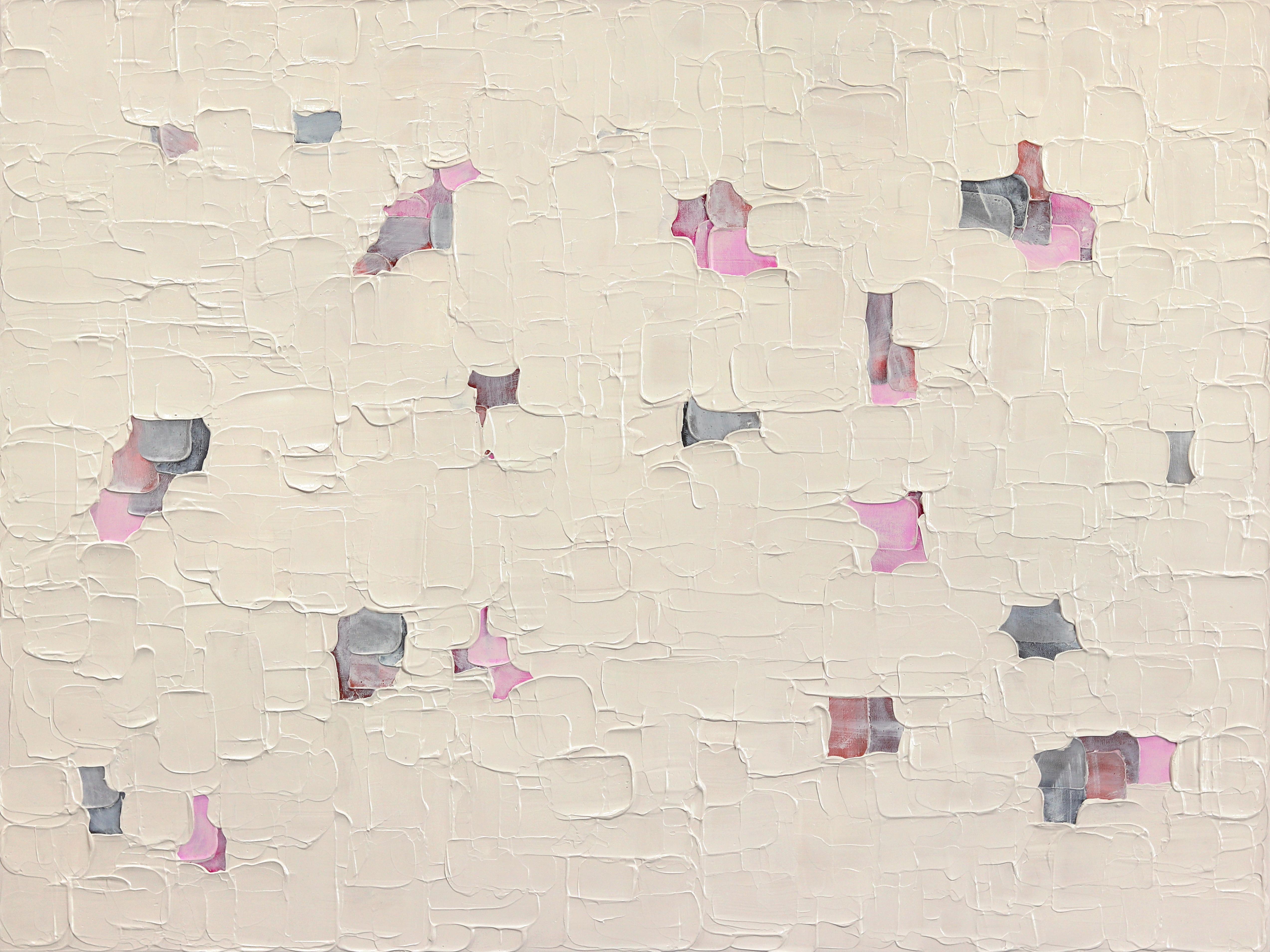 Shiri Phillips Abstract Painting - A Hidden Love - Impasto Inspired Pink Textural Thick Paint Abstract Artwork