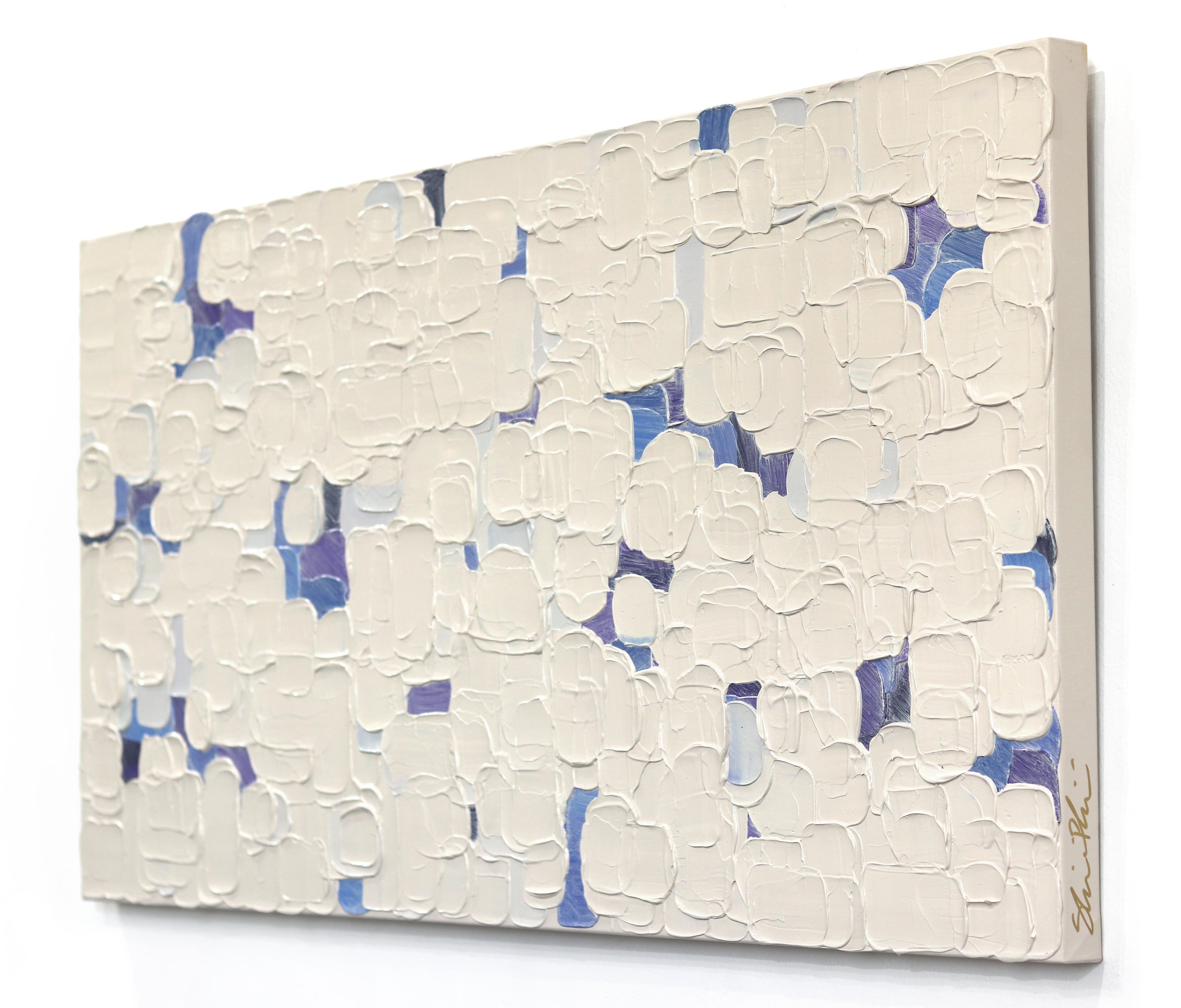 Una nota per la pace - Pittura astratta blu ad impasti spessi 1
