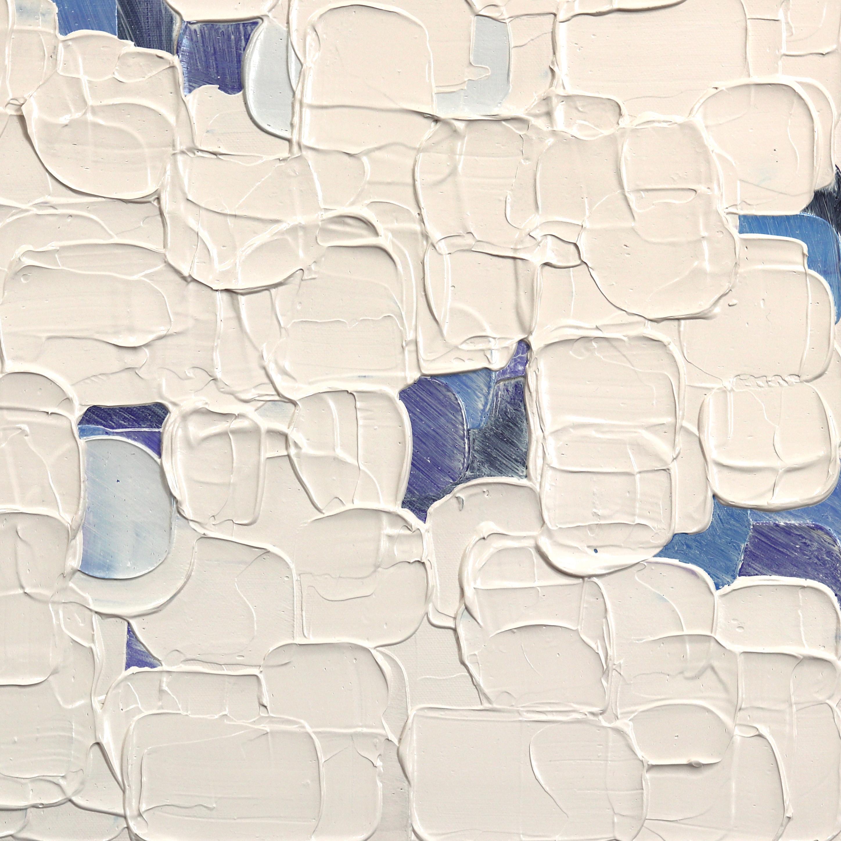 Una nota per la pace - Pittura astratta blu ad impasti spessi 4