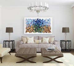 A Pretty View - Large Impasto Thick Paint Colorful Abstract Painting