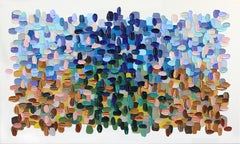 A Pretty View - Large Impasto Thick Paint Colorful Abstract Painting