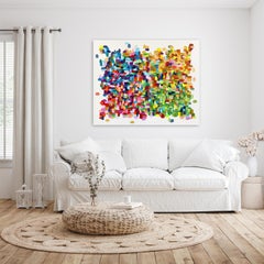A Punch of Color - Large Scale Impasto Mixed Media Textural Abstract Painting