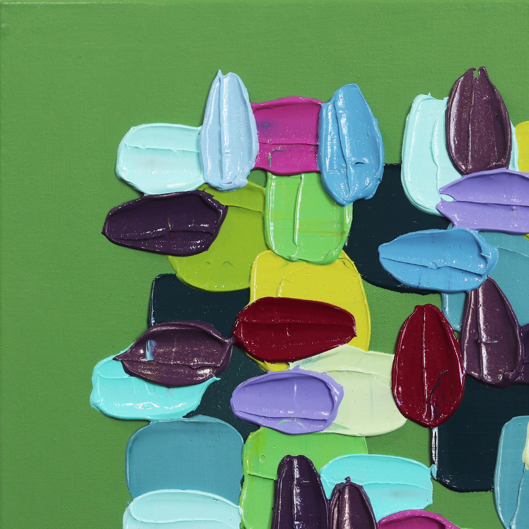 Verde mela - Pittura astratta con vernice spessa Greene & Greene - Painting Astratto di Shiri Phillips