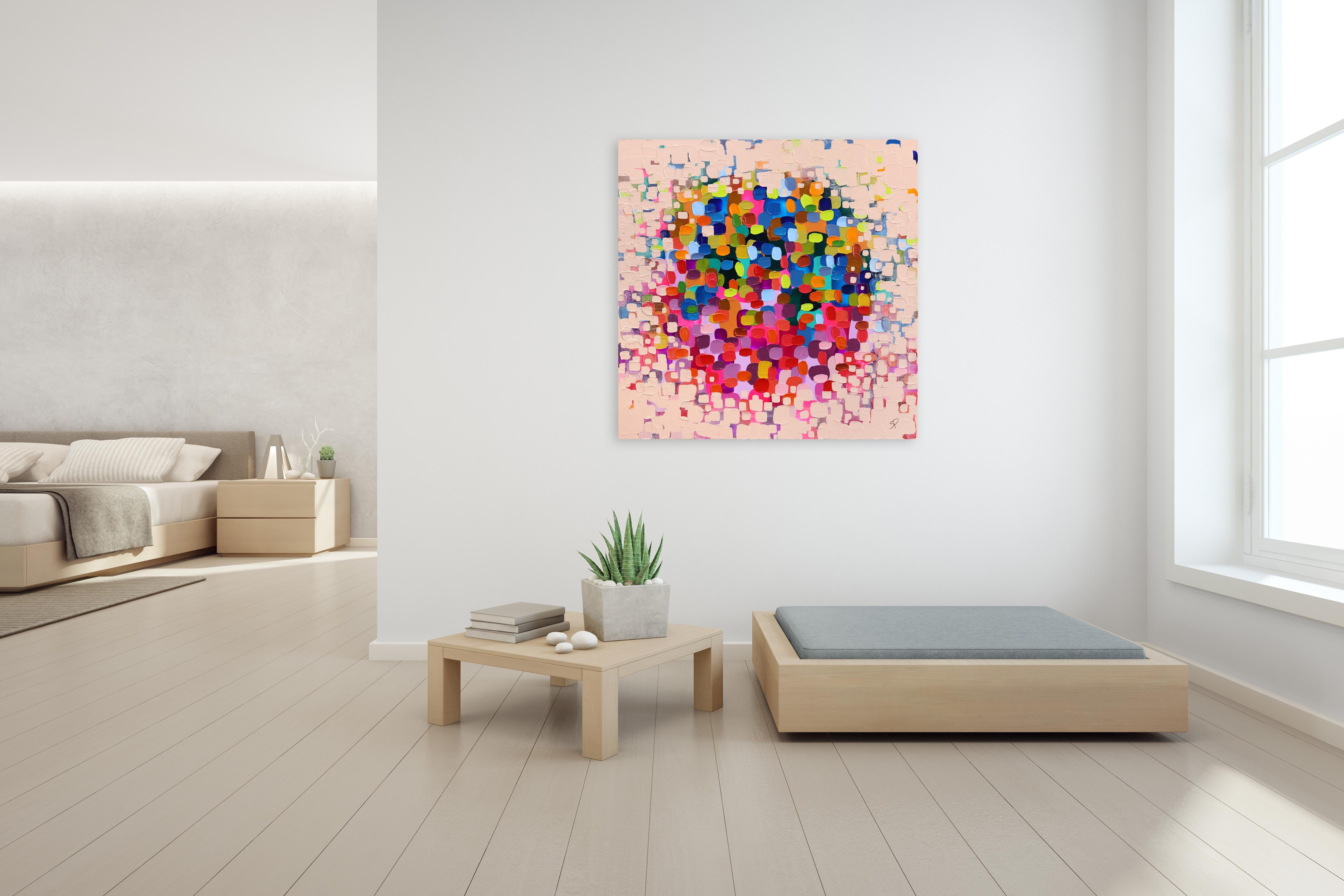 At Peace - Large Textured Colorful Abstract Painting For Sale 1