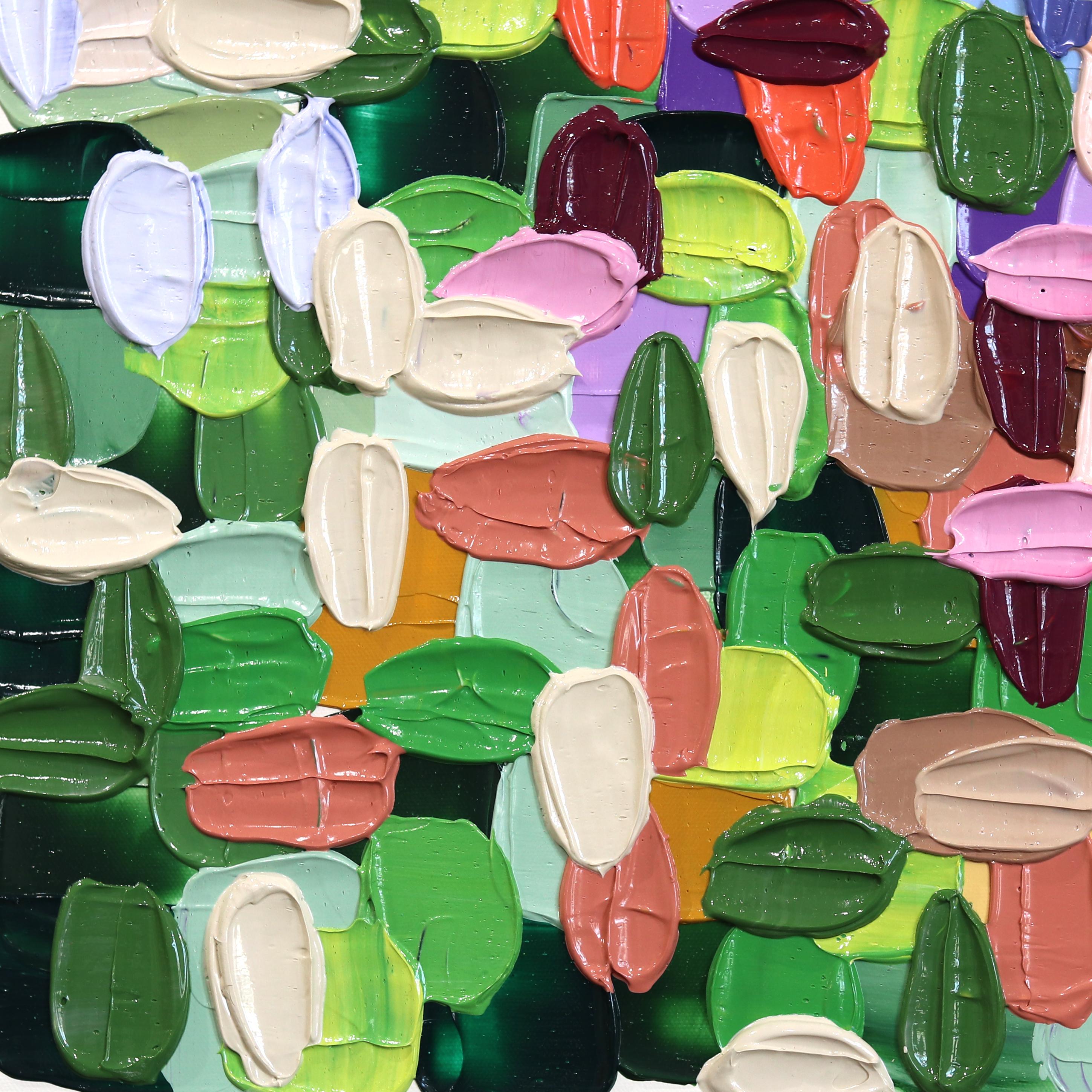 Le opere astratte dell'artista Shiri Phillips sono caratterizzate da pennellate di colori vivaci. I suoi dipinti sono ricchi di texture grazie alla stratificazione di colori acrilici in pennellate fluide. Ispirata dall'ambiente vibrante che ha