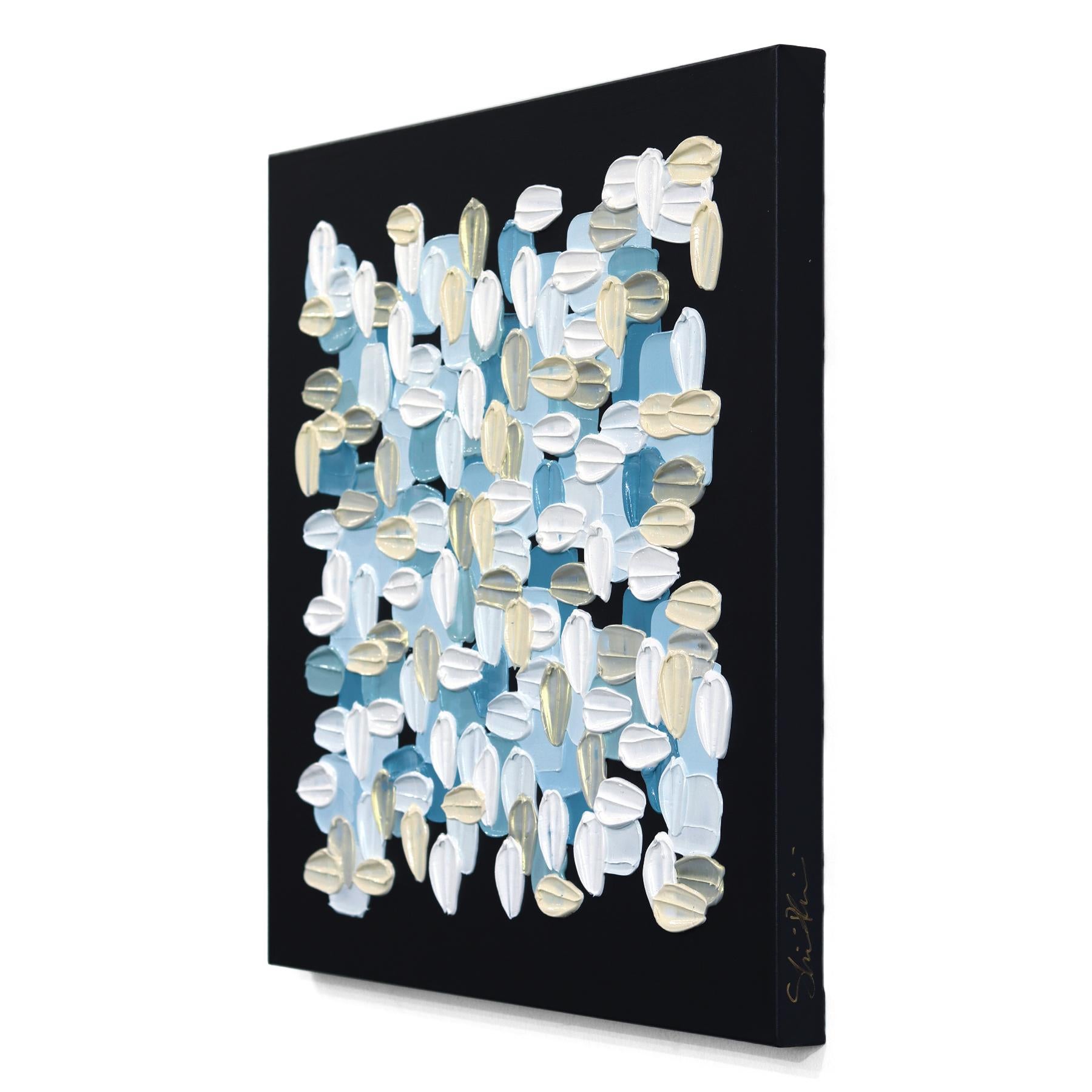 Schwarz und Weiß - Impasto inspiriert Textur dicke Acrylfarbe abstrakte Kunstwerk im Angebot 1