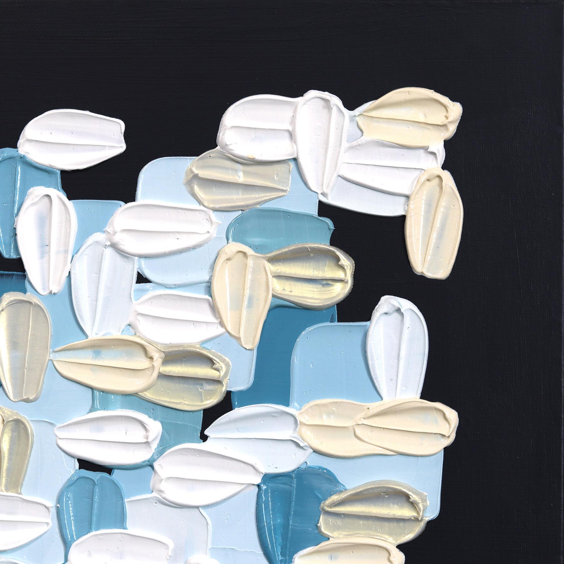 Schwarz und Weiß - Impasto inspiriert Textur dicke Acrylfarbe abstrakte Kunstwerk im Angebot 2