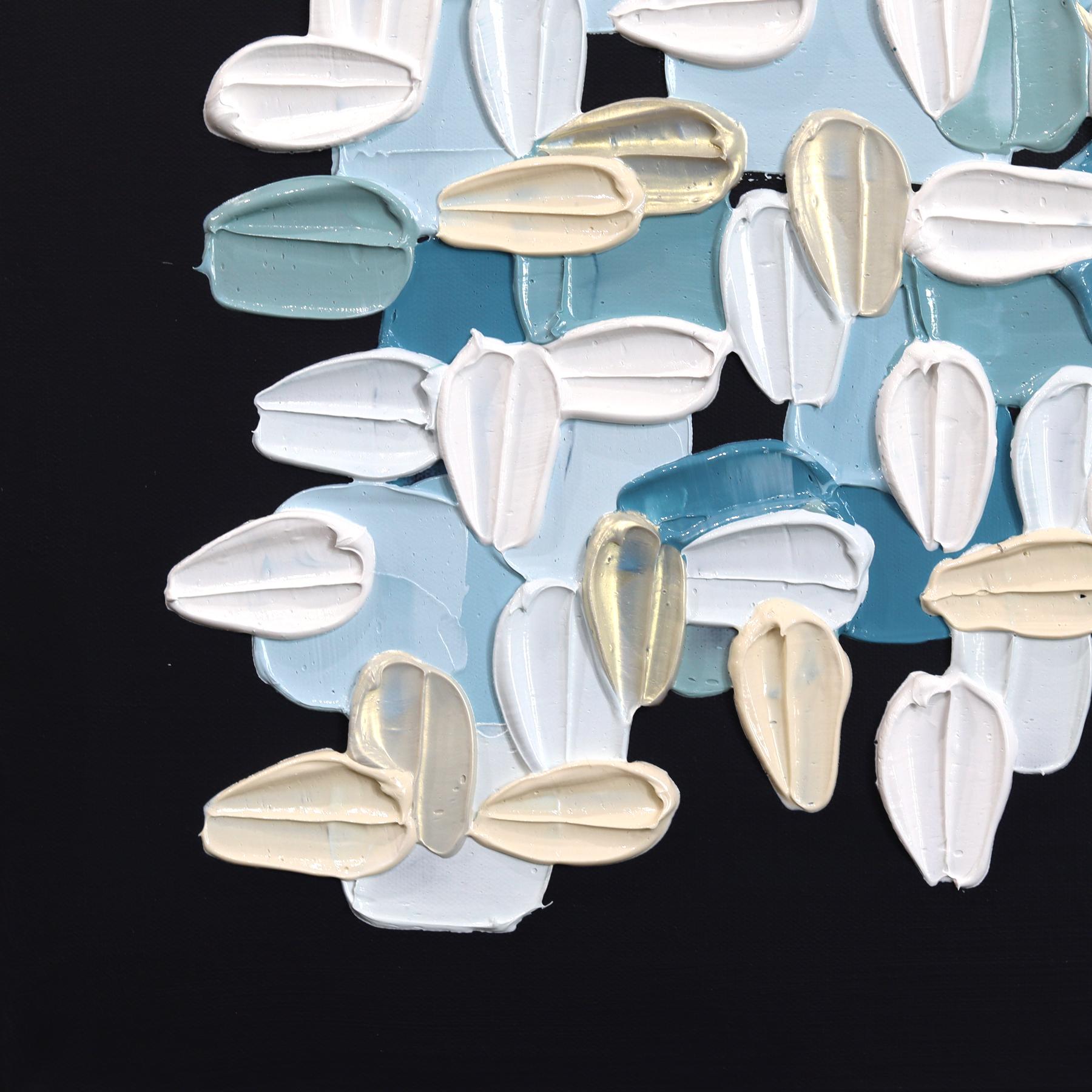 Schwarz und Weiß - Impasto inspiriert Textur dicke Acrylfarbe abstrakte Kunstwerk im Angebot 4