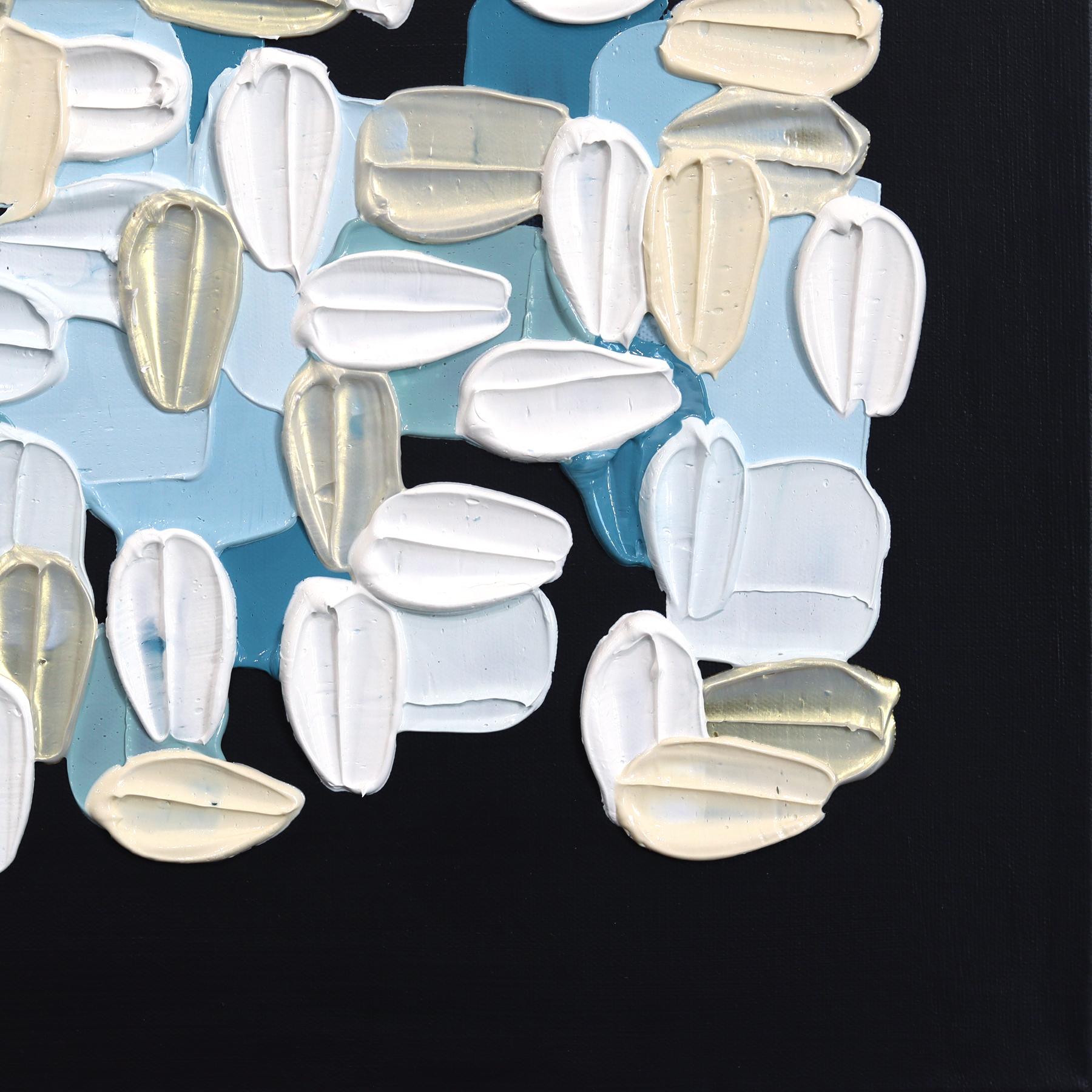 Schwarz und Weiß - Impasto inspiriert Textur dicke Acrylfarbe abstrakte Kunstwerk im Angebot 5