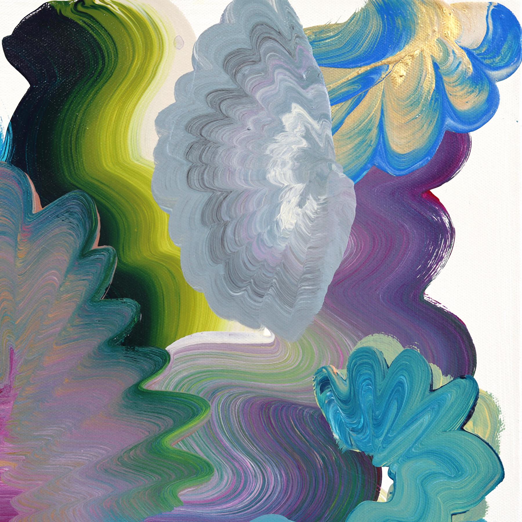 Blooming - Original Colorful Expressive Contemporary Abstract Artwork on Canvas For Sale 1