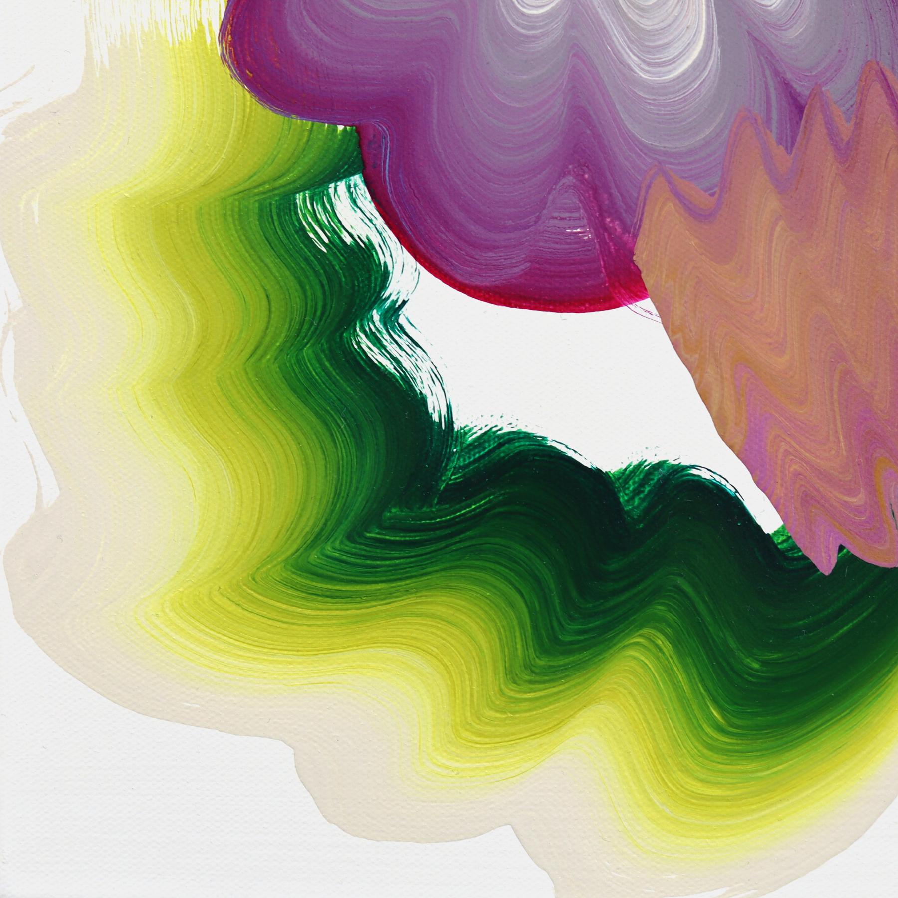 Blooming - Original Colorful Expressive Contemporary Abstract Artwork on Canvas For Sale 3
