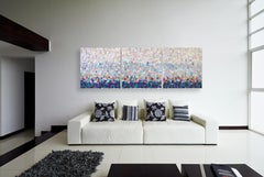 Breathtaking (Triptych) - Large Colorful Impasto Inspired Abstract Painting