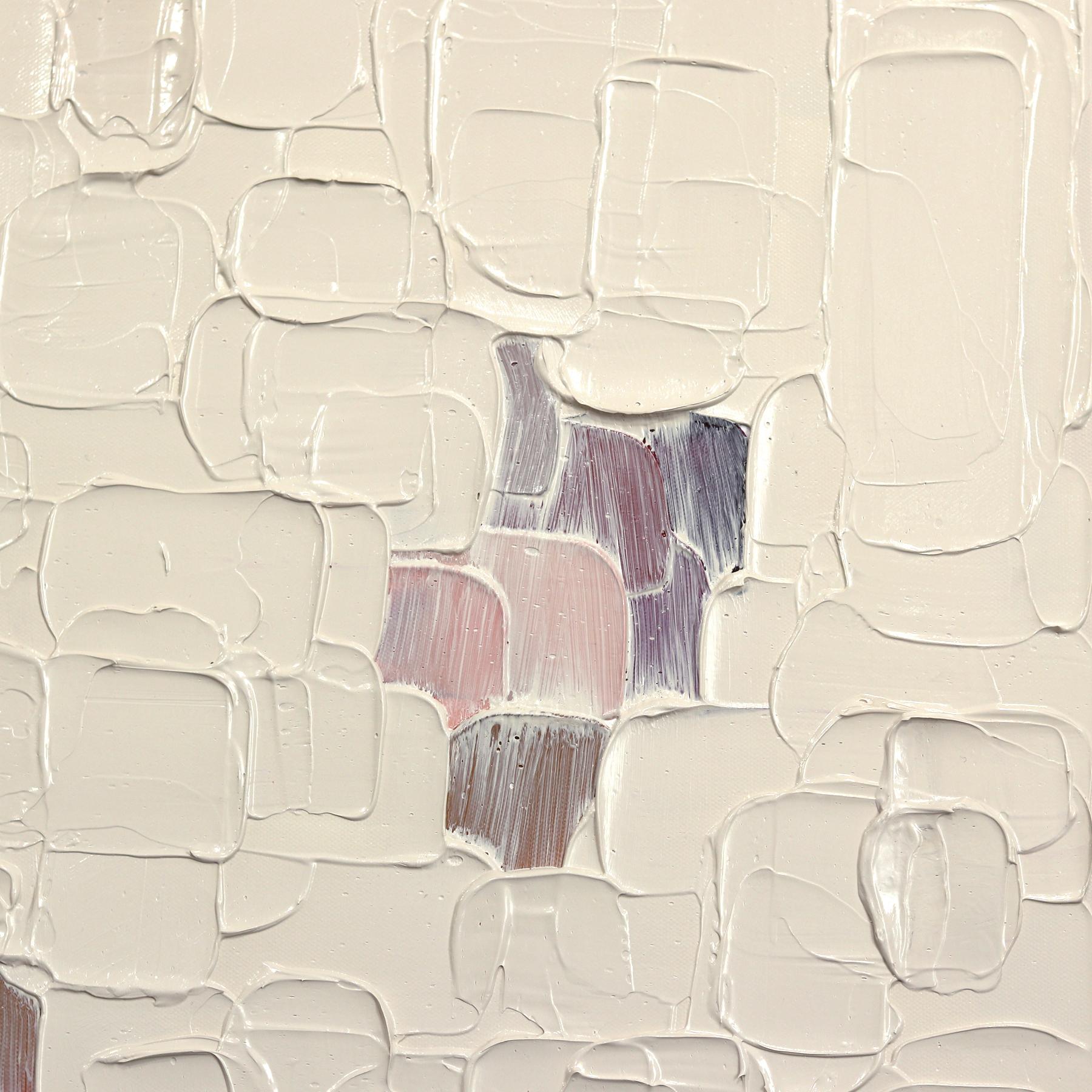 Bulles - Texture inspirée de l'empâtement Peinture abstraite épaisse aux accents roses en vente 2