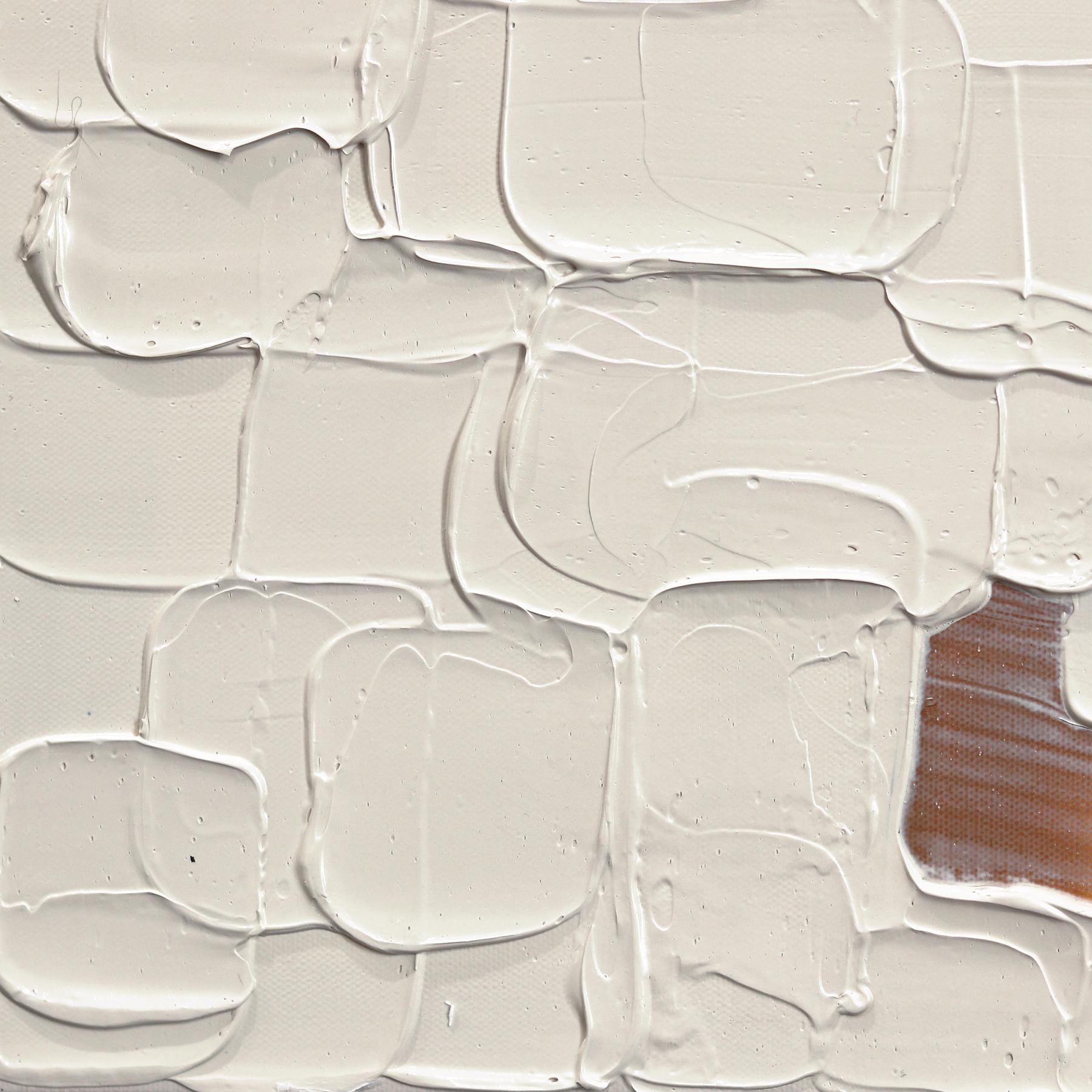 Bulles - Texture inspirée de l'empâtement Peinture abstraite épaisse aux accents roses en vente 4