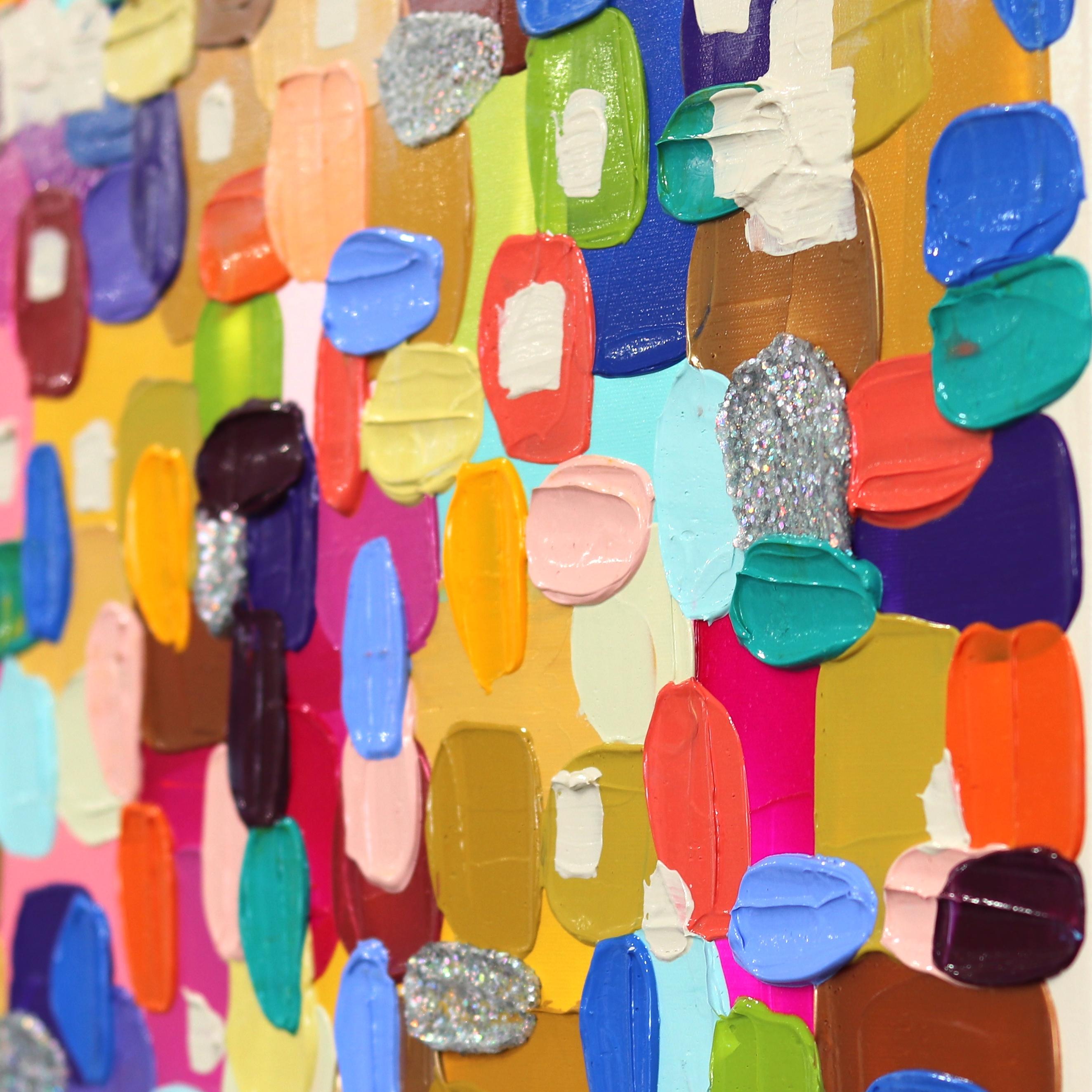Carnival - Peinture abstraite colorée texturée à l'empâtement - Abstrait Painting par Shiri Phillips