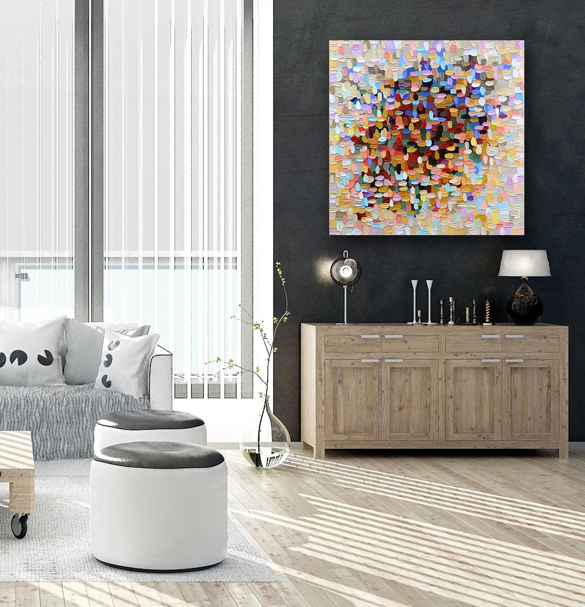 Cocoon -  Impasto di vernice spessa Pittura astratta colorata 3