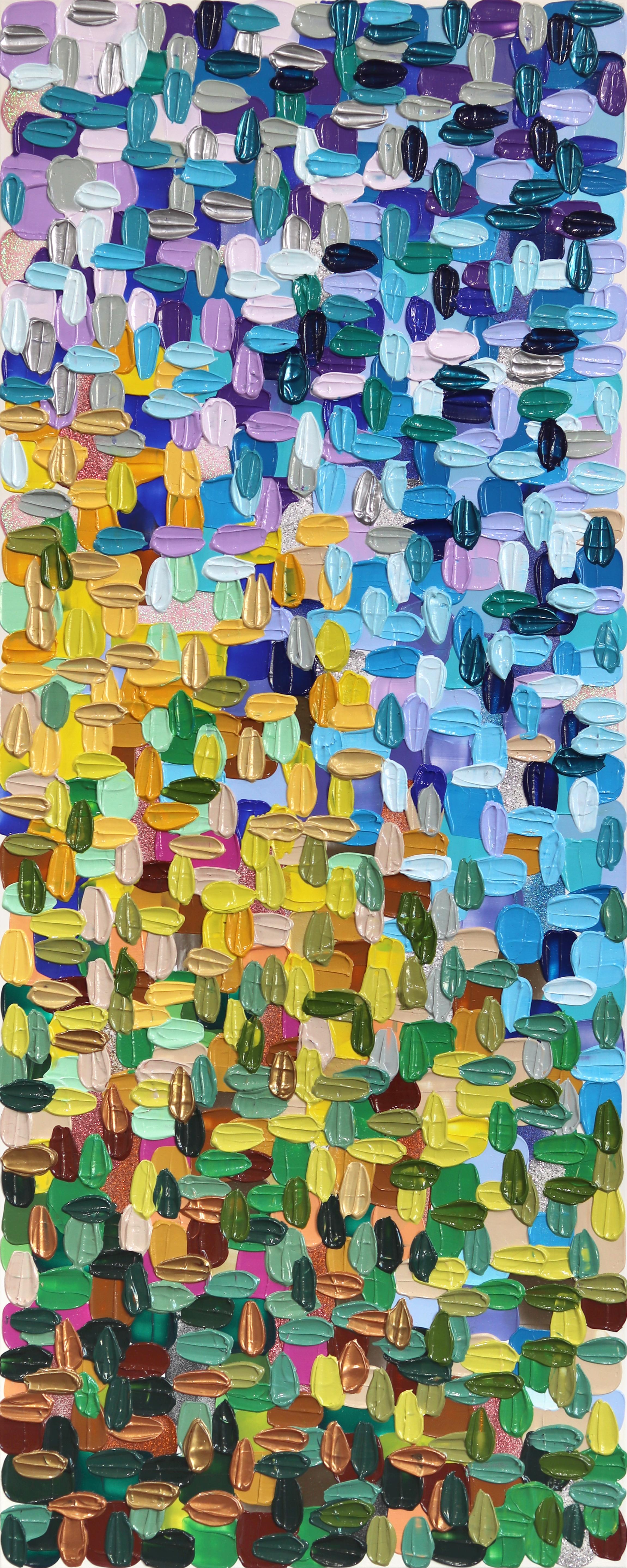 Abstract Painting di Shiri Phillips - Dalla terra al cielo - Pittura astratta colorata ispirata all'Impasto