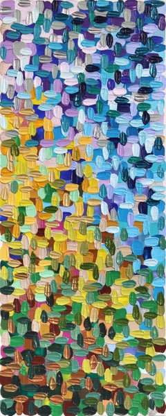 Earth to Sky - Tall Impasto Inspired Colorful Thick Paint Abstract Painting