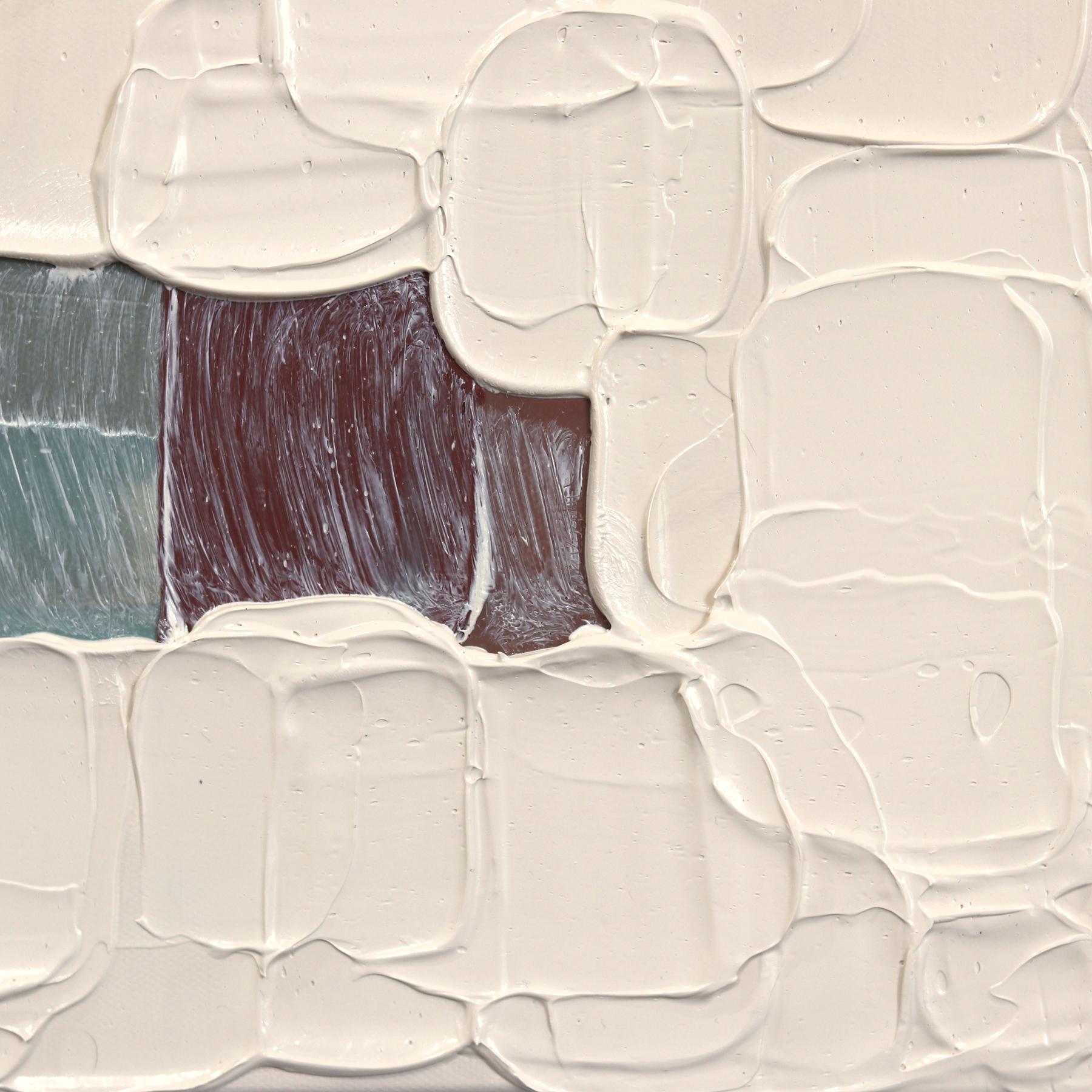 Escape - Impasto Inspired Textural Thick Acrylic Paint Abstract Art on Canvas - Beige Abstract Painting by Shiri Phillips