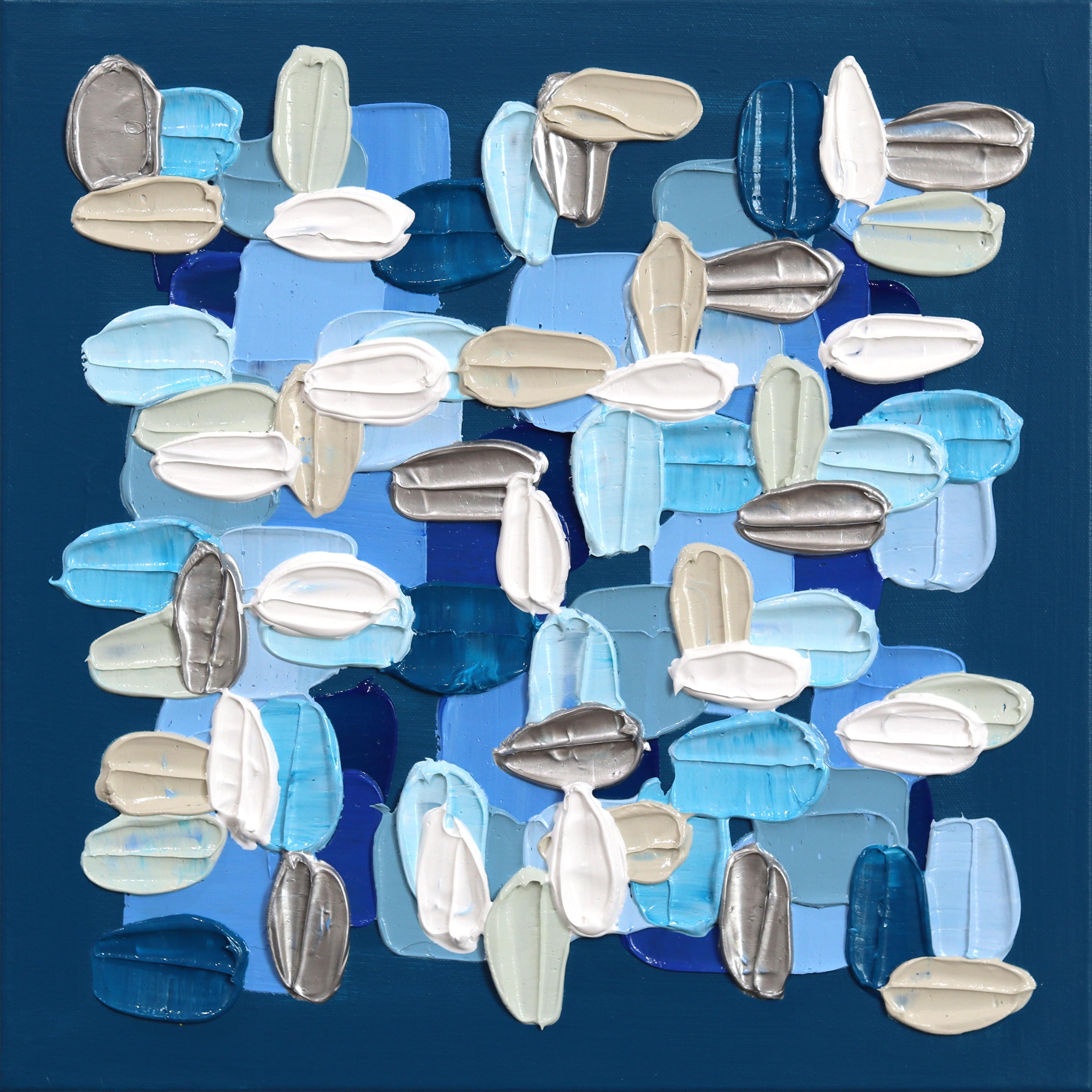 Everything
s Fine - Impasto Blue Textural Thick Acrylic Paint Abstraktes Kunstwerk