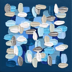 Everything's Fine - Impasto Blue Textural Thick Acrylic Paint Abstraktes Kunstwerk