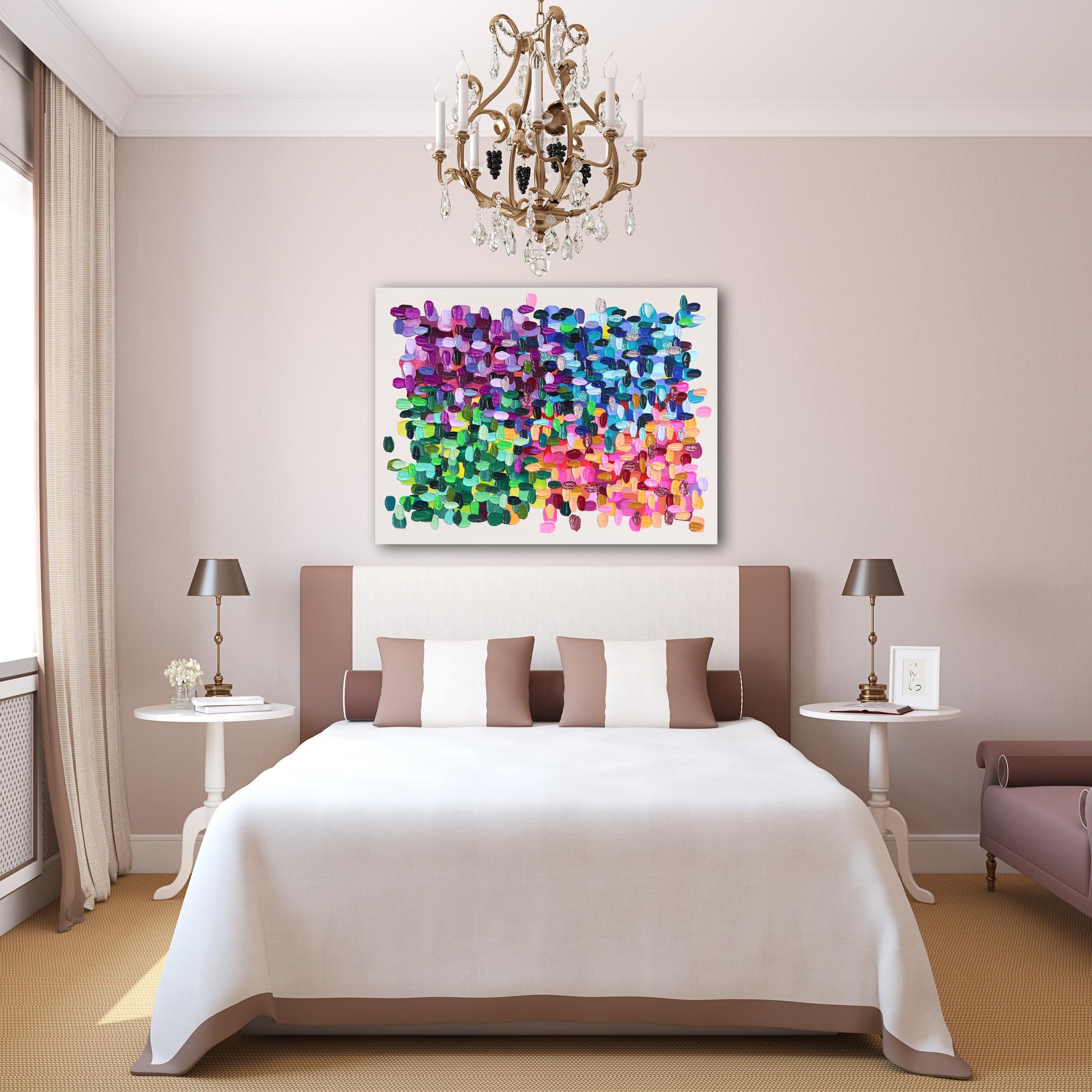Colori fantastici - Pittura astratta colorata a spessore Impasto - Mixed Media Art Astratto di Shiri Phillips