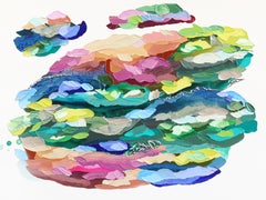 Flotar lejos - Pintura abstracta de colores con Impasto de pintura gruesa