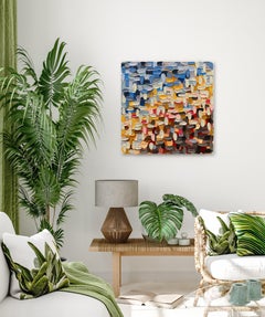 It's Snowing - Impasto Thick Paint Colorful Abstract Painting