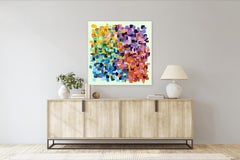 "It's Warm Somewhere" - Impasto Thick Paint Colorful Abstract Painting