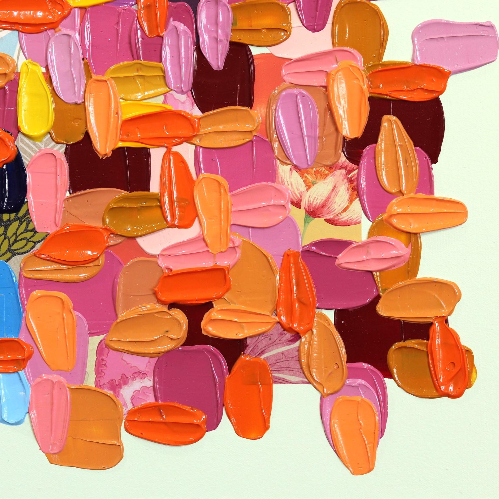 „It's Warm Somewhere“ – Impasto Thick Paint, farbenfrohes abstraktes Gemälde im Angebot 5