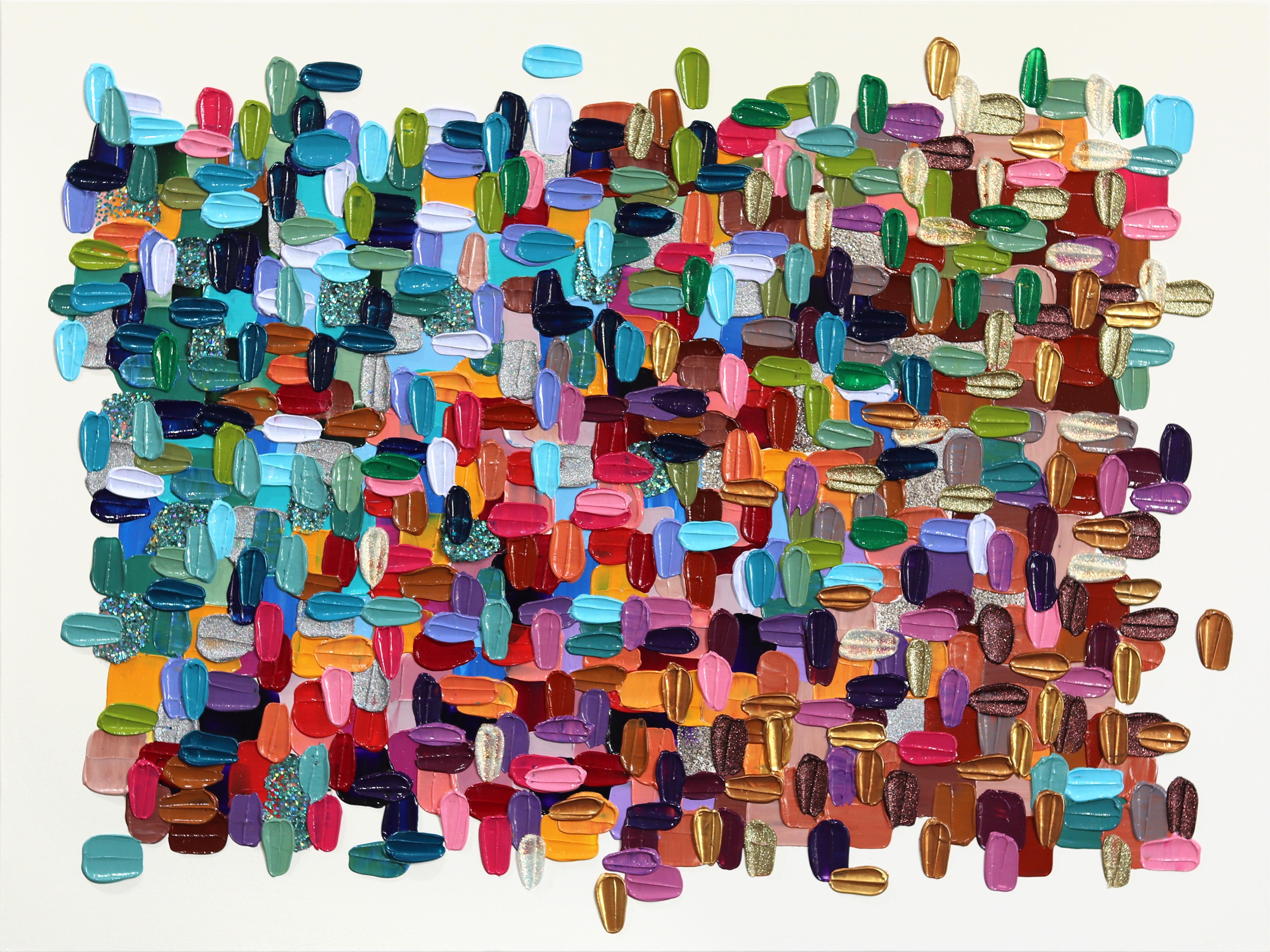 Just A Stunner - Colorful Impasto Inspired Textural Thick Paint Abstract Artwork