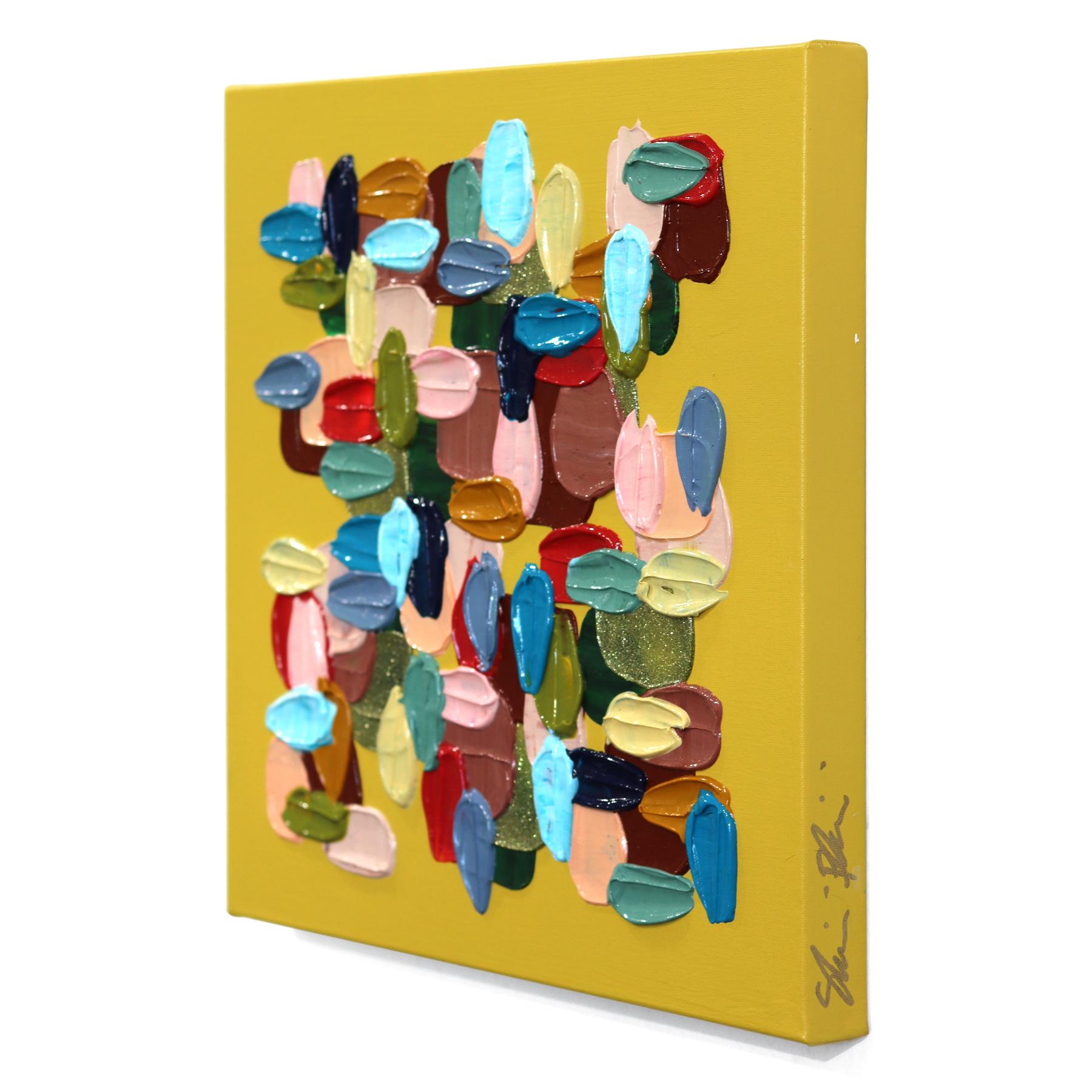 Königreich Gold - Buntes Impasto Texturale Dicke Acrylfarbe Abstraktes Kunstwerk im Angebot 1