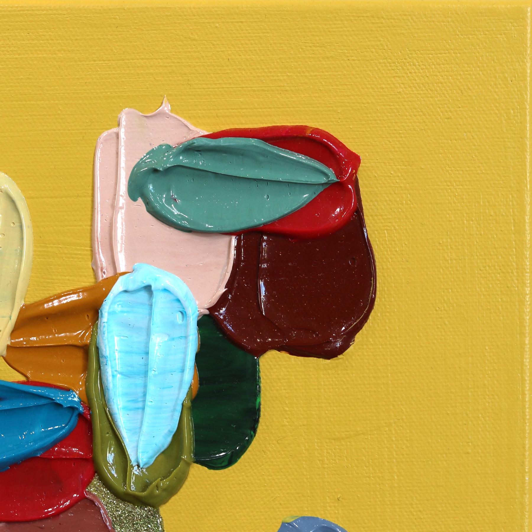 Königreich Gold - Buntes Impasto Texturale Dicke Acrylfarbe Abstraktes Kunstwerk im Angebot 2