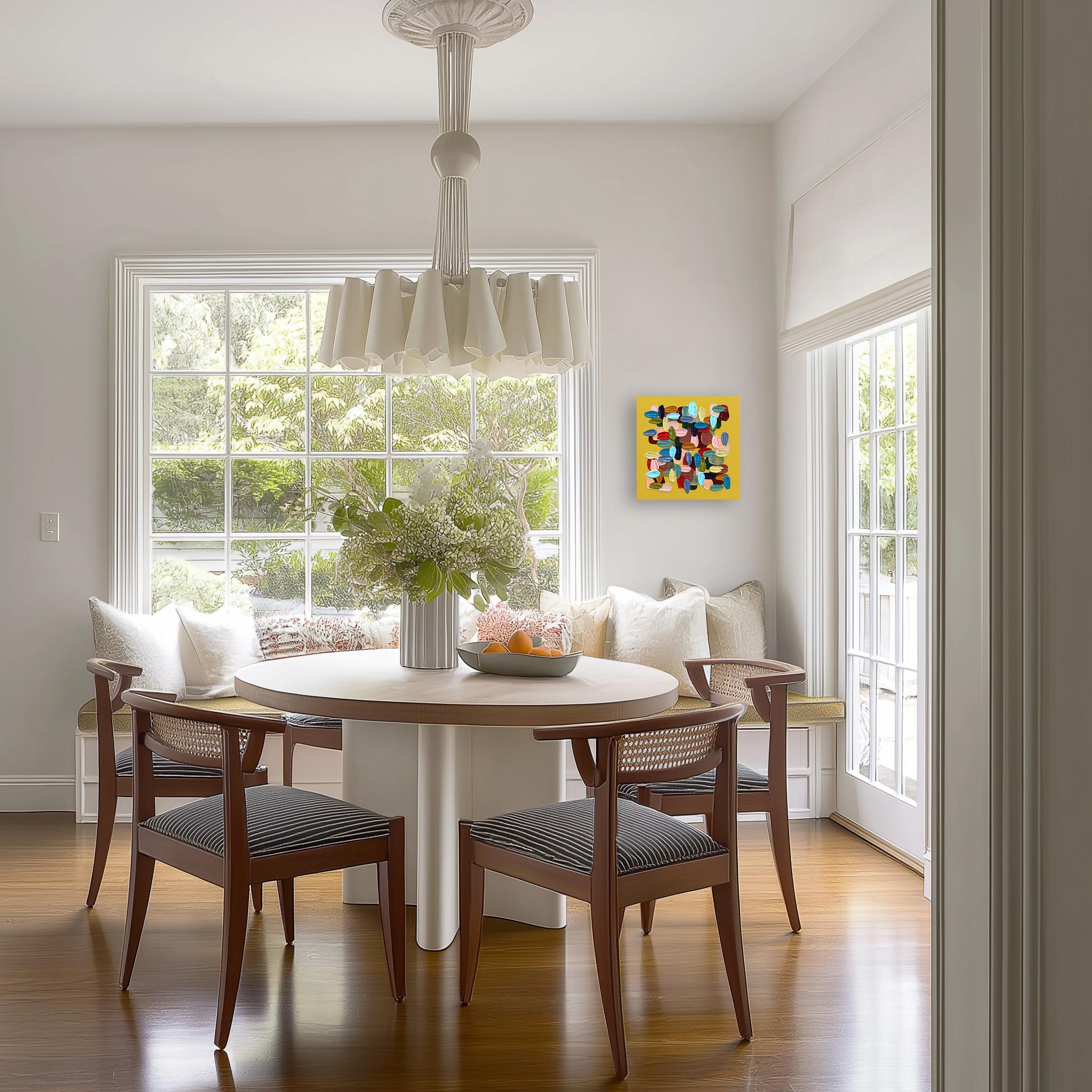 Königreich Gold - Buntes Impasto Texturale Dicke Acrylfarbe Abstraktes Kunstwerk im Angebot 3