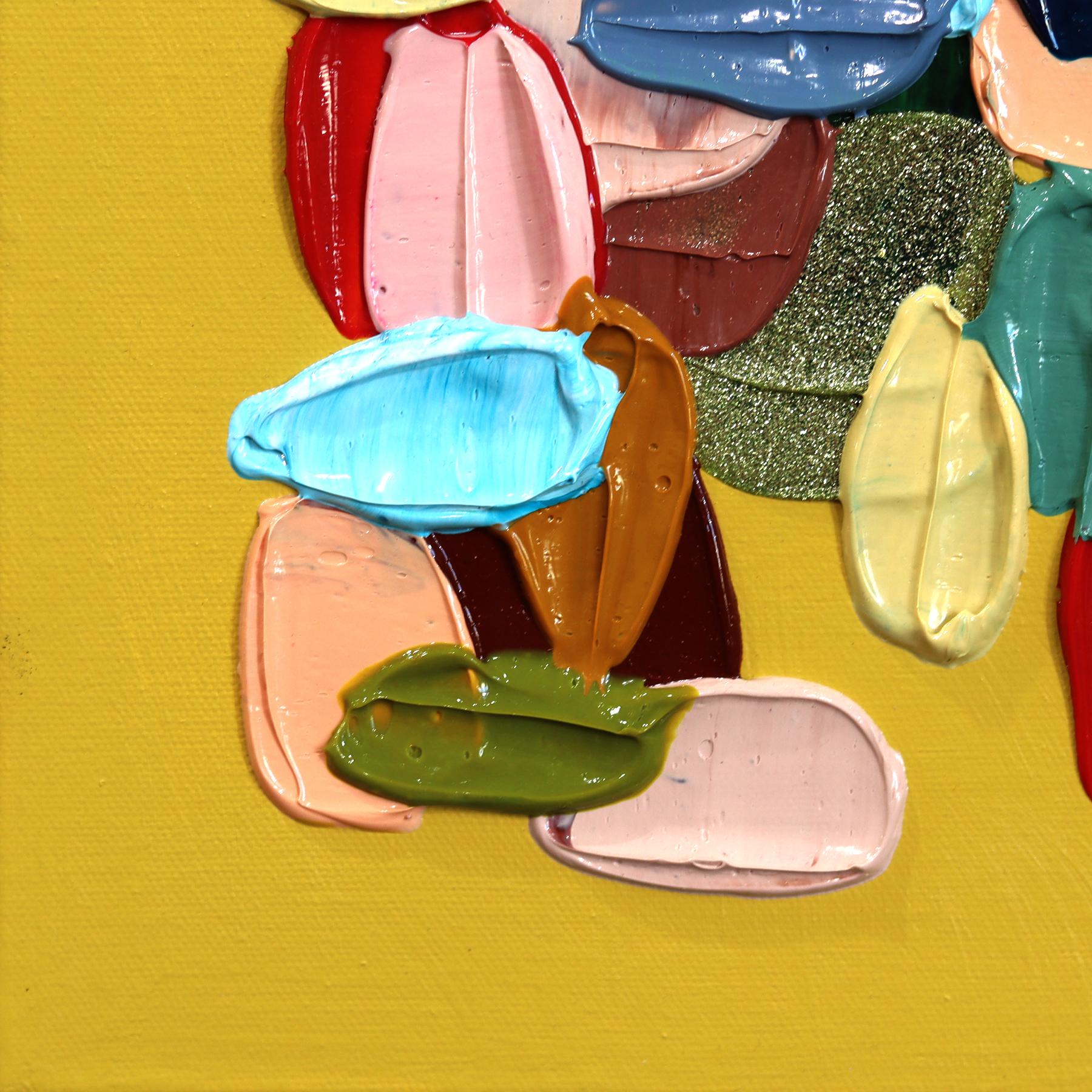 Königreich Gold - Buntes Impasto Texturale Dicke Acrylfarbe Abstraktes Kunstwerk im Angebot 4