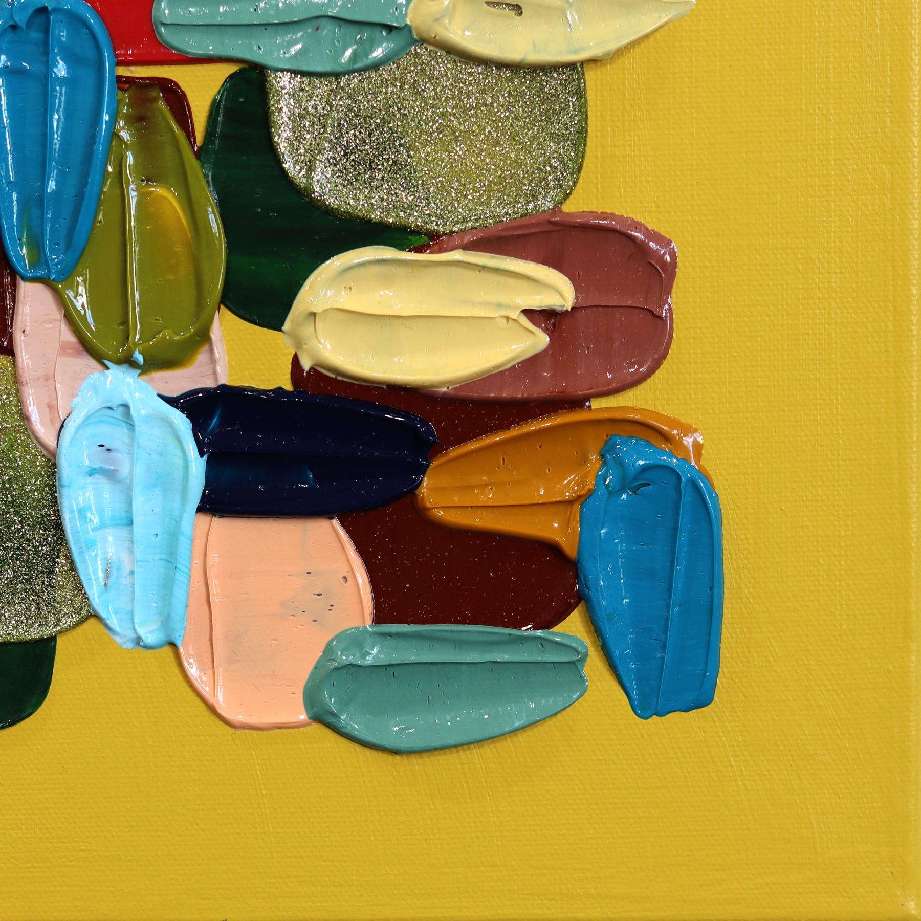 Königreich Gold - Buntes Impasto Texturale Dicke Acrylfarbe Abstraktes Kunstwerk im Angebot 5