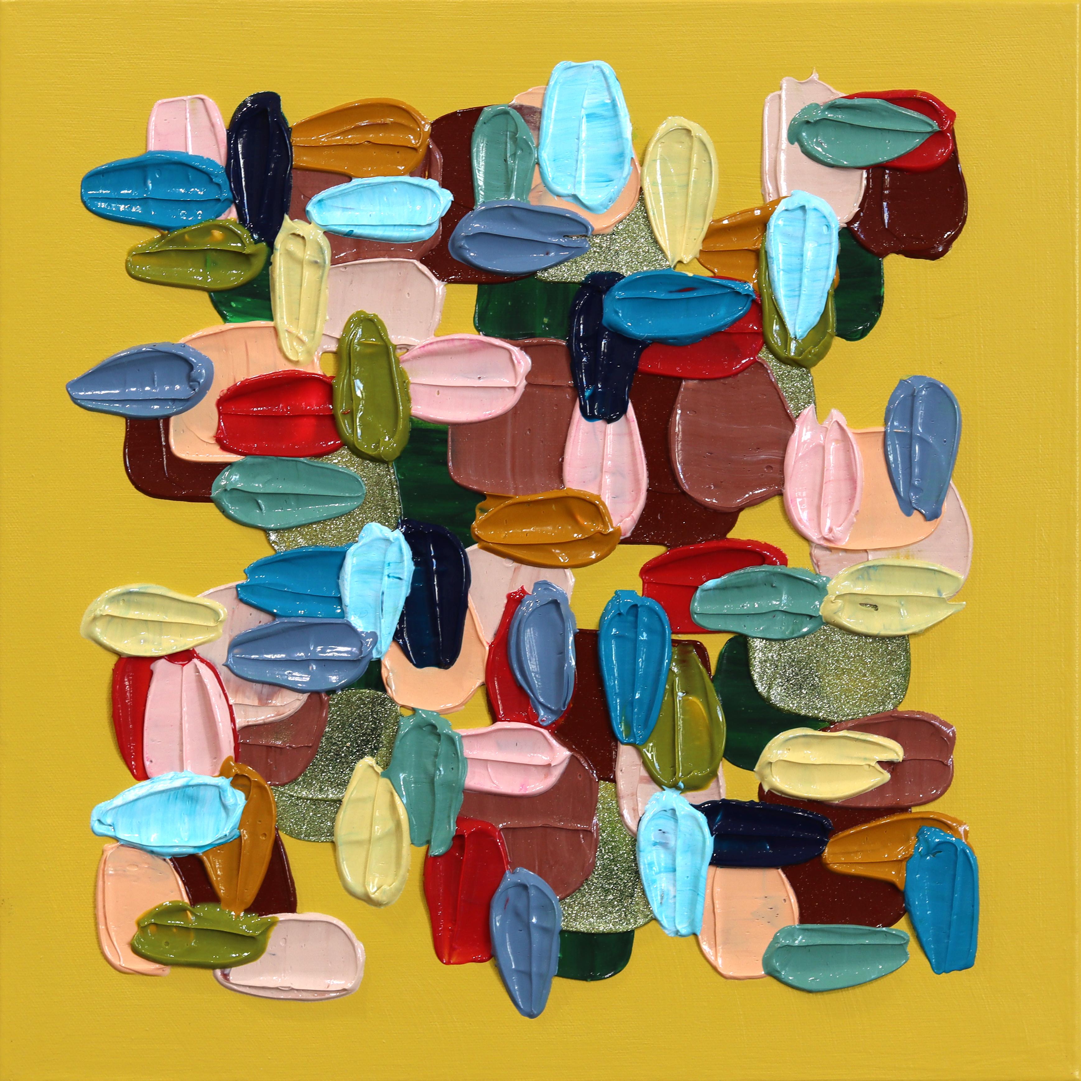 Königreich Gold - Buntes Impasto Texturale Dicke Acrylfarbe Abstraktes Kunstwerk