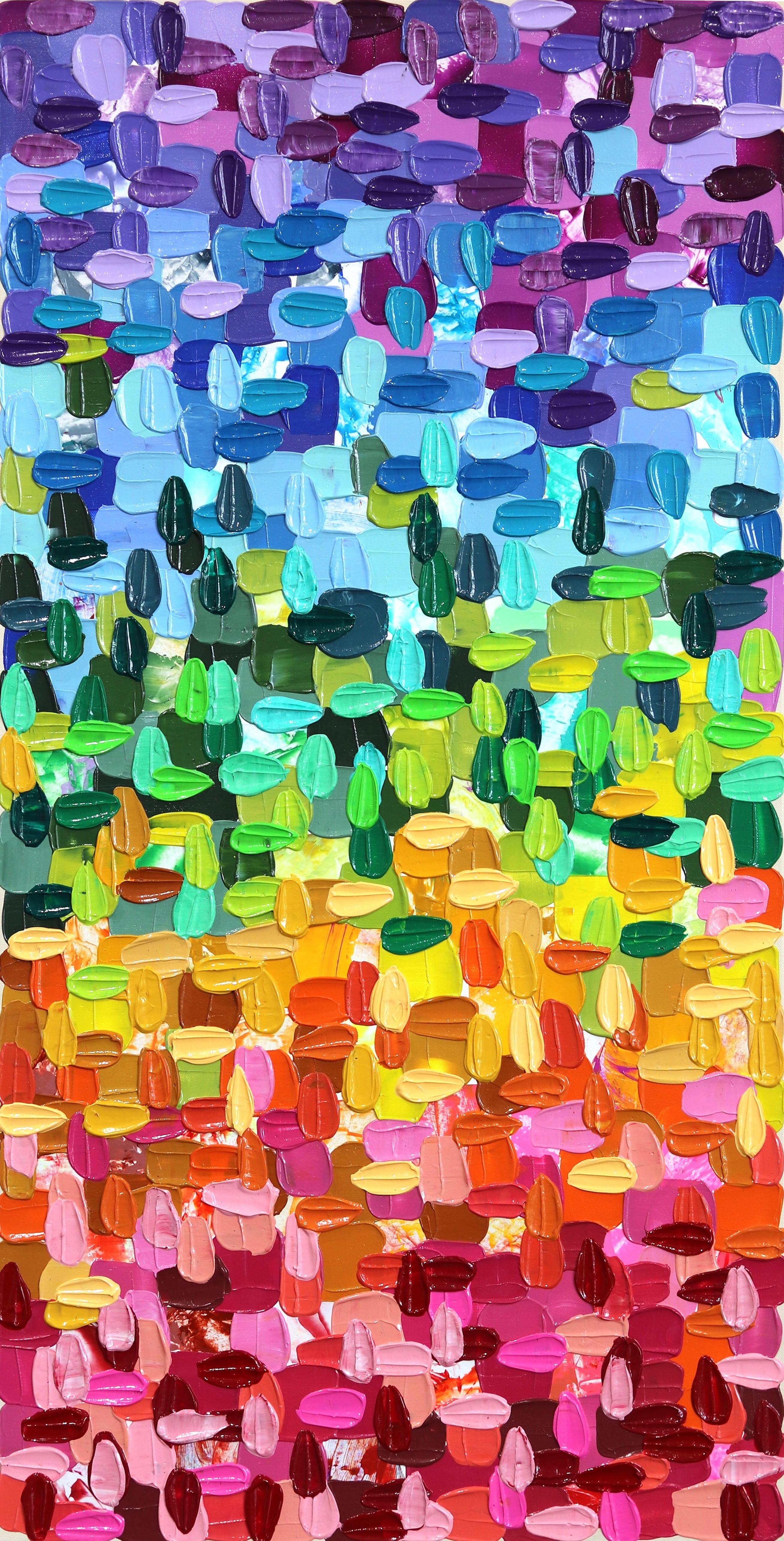 Lucky Charm - Impasto Thick Paint Tall Colorful Abstract Painting - Art by Shiri Phillips
