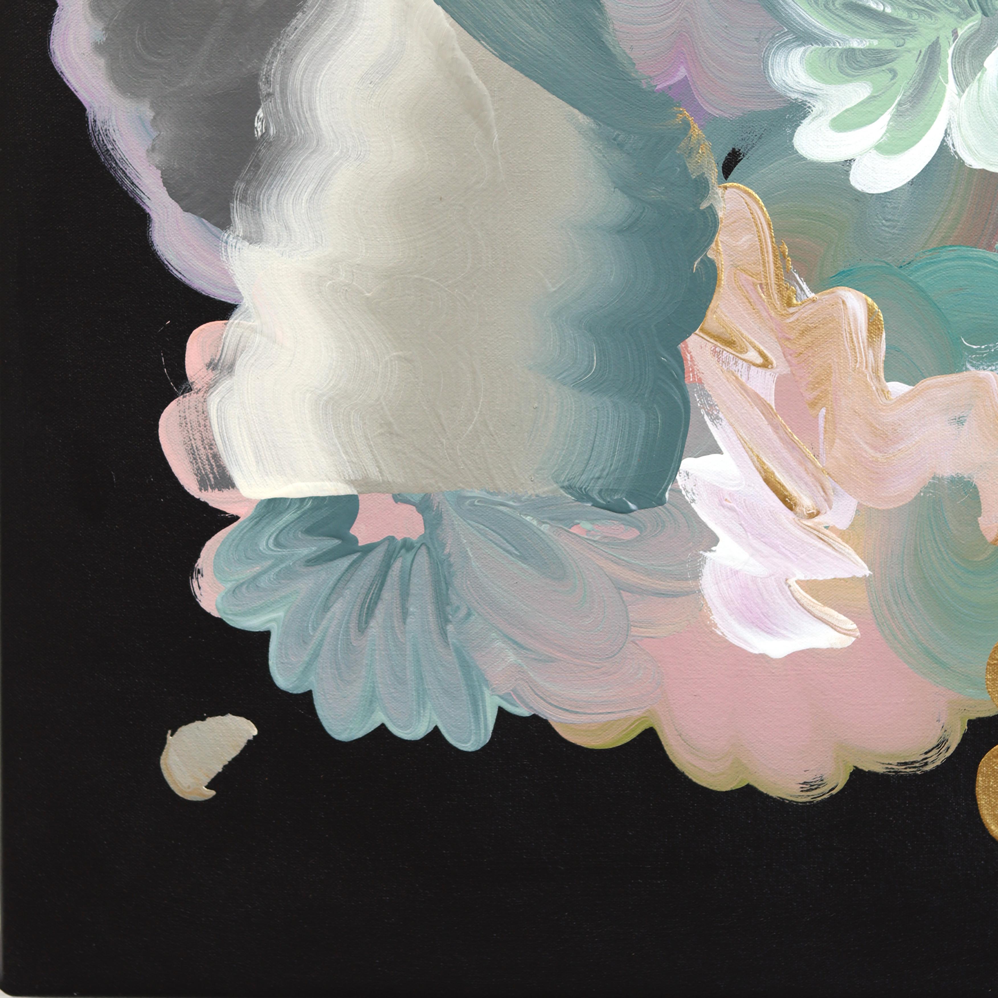 Midnight Bloom - Large Pastel Tone Expressive Contemporary Abstract Artwork For Sale 1