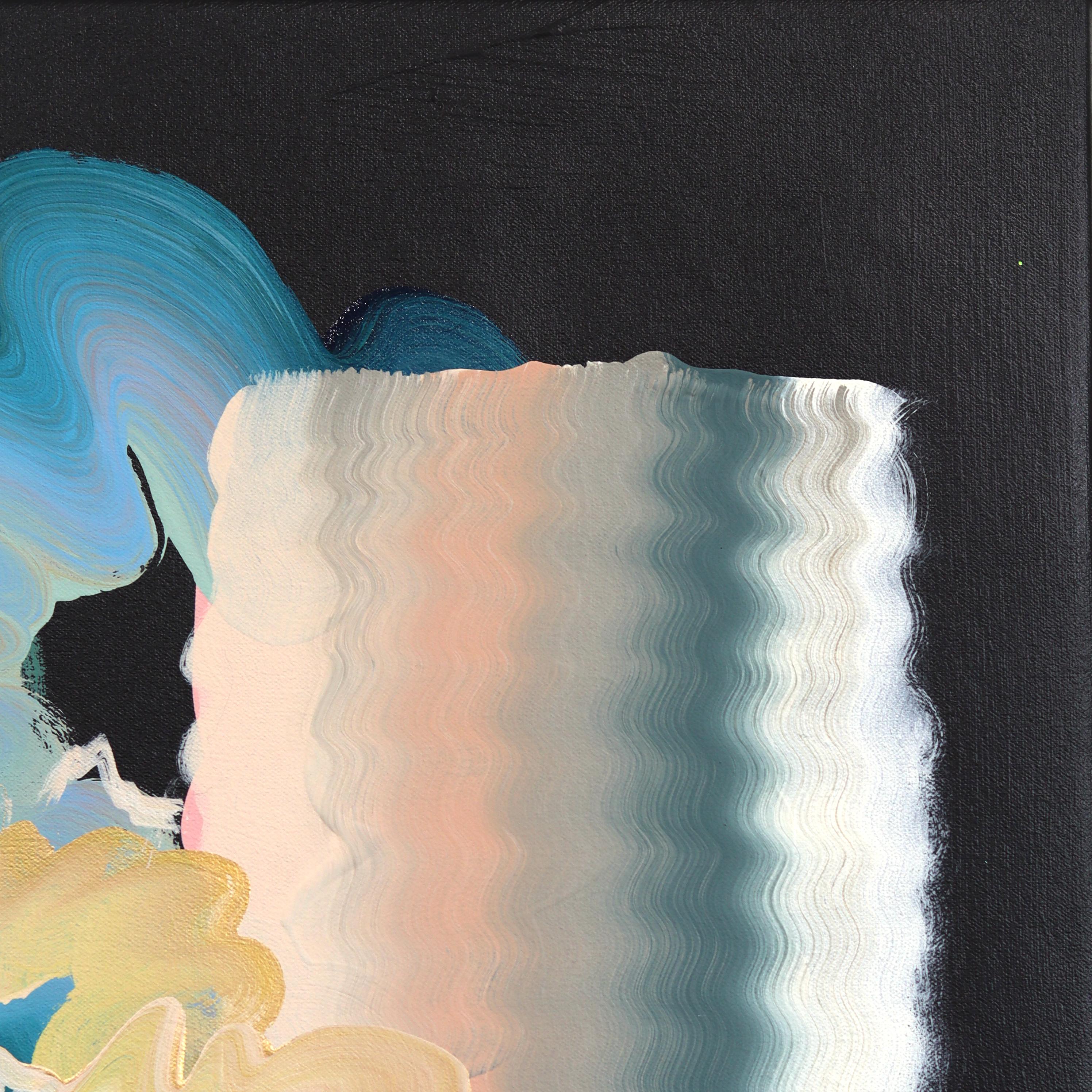 Midnight Bloom - Large Pastel Tone Expressive Contemporary Abstract Artwork For Sale 4
