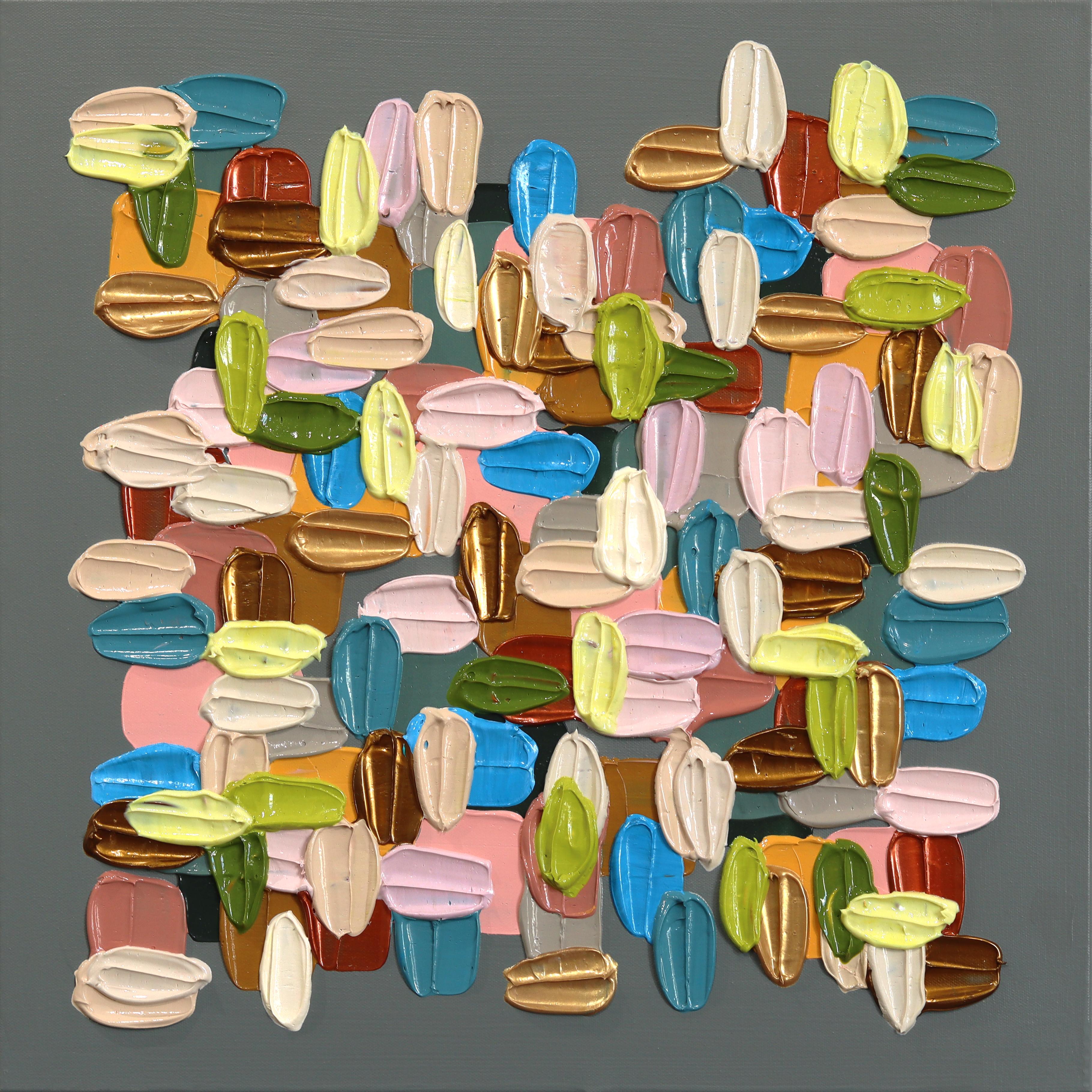 Moody - Color Drenched Impasto Inspired Textural Thick Paint Abstract Painting