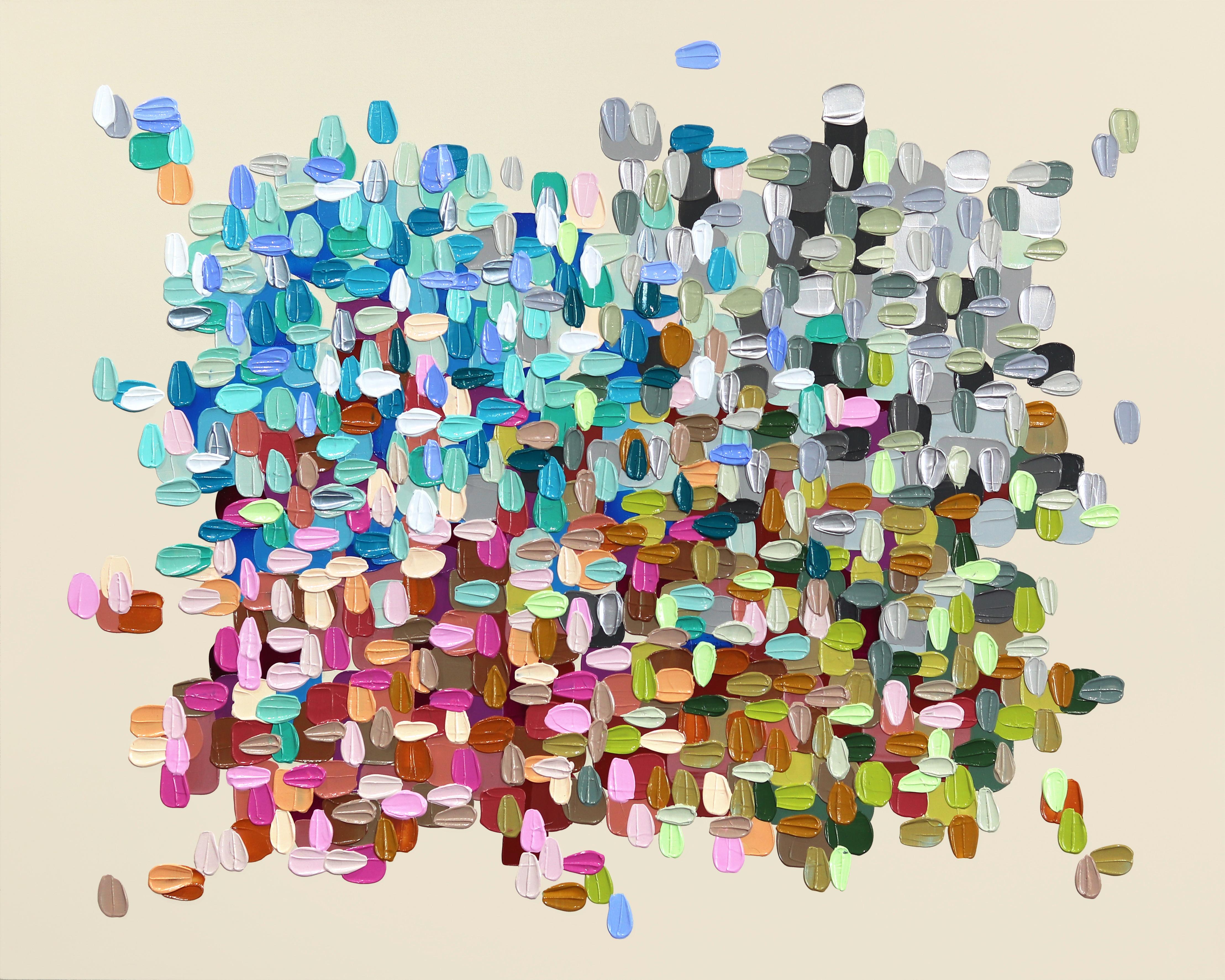 Abstract Painting Shiri Phillips - Morning Air - Grande peinture épaisse peinture abstraite colorée