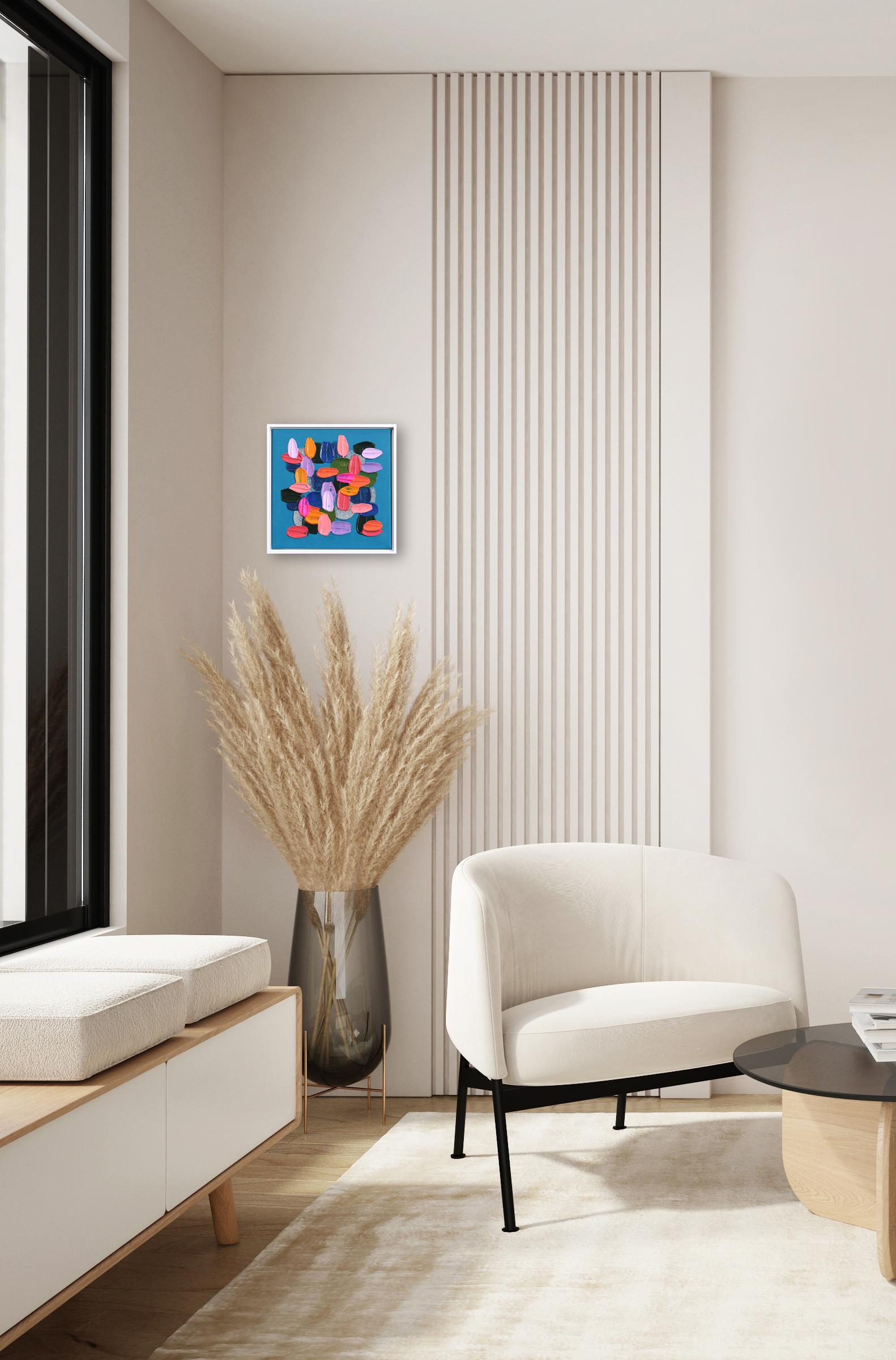 My Love For Color - Impasto Thick Paint Abstraktes Gemälde mit weißem Rahmen im Angebot 2