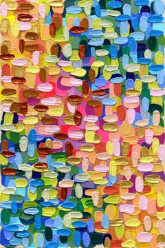 "Neons Rock" - Impasto Thick Paint Colorful Abstract Painting