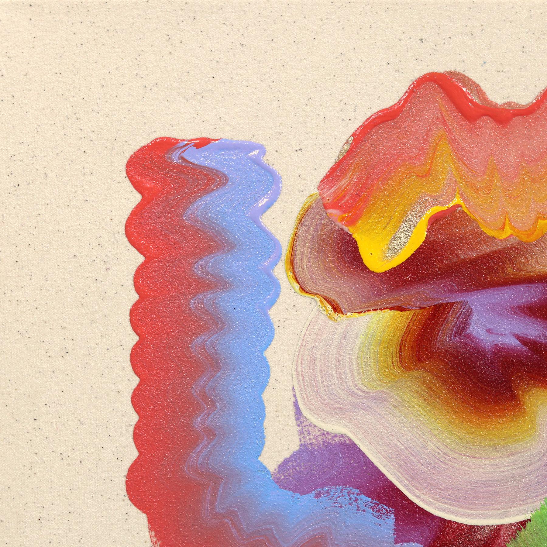 New Somethings - Colorful Expressive Contemporary Abstract Painting on Canvas For Sale 2