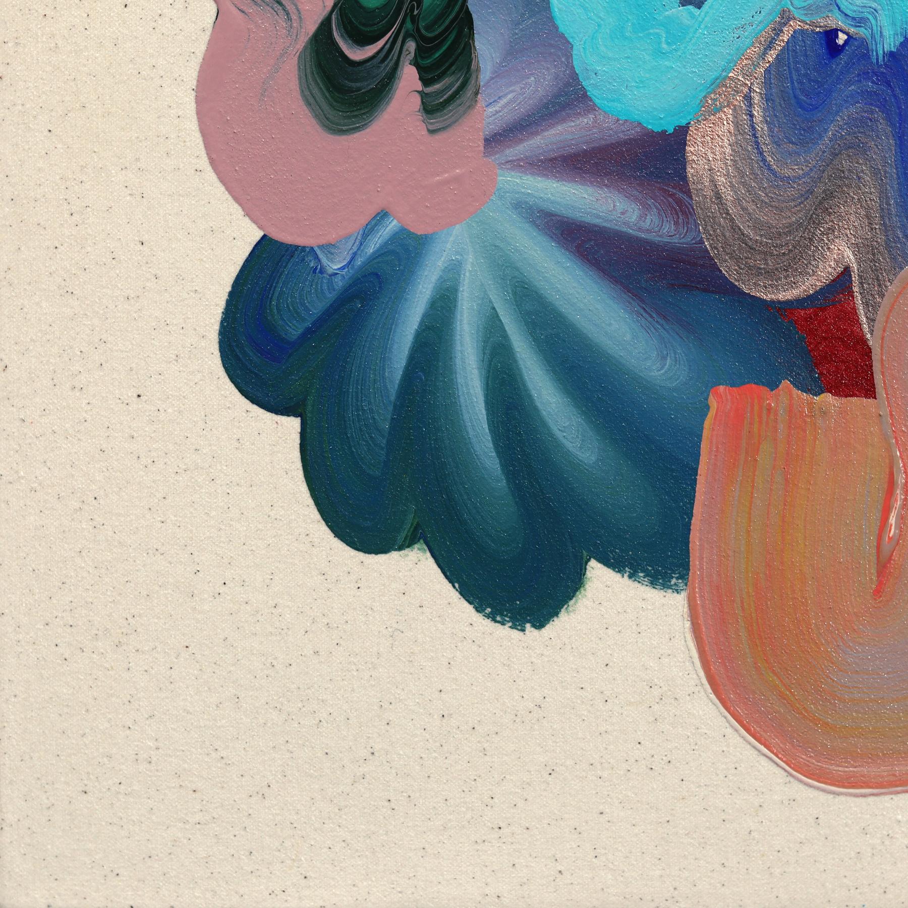 New Somethings - Colorful Expressive Contemporary Abstract Painting on Canvas For Sale 6